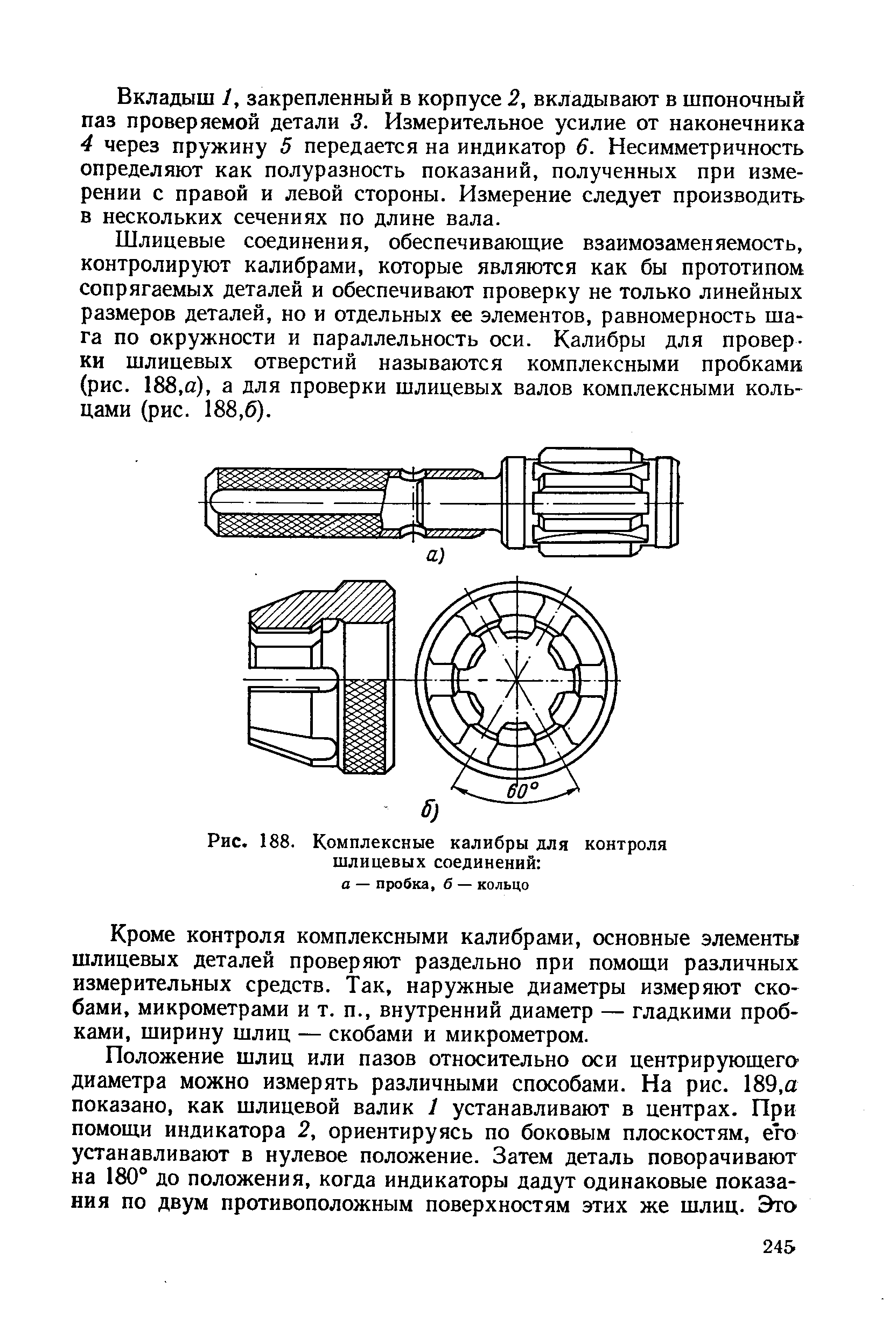 Шлицевой калибр пробка чертеж