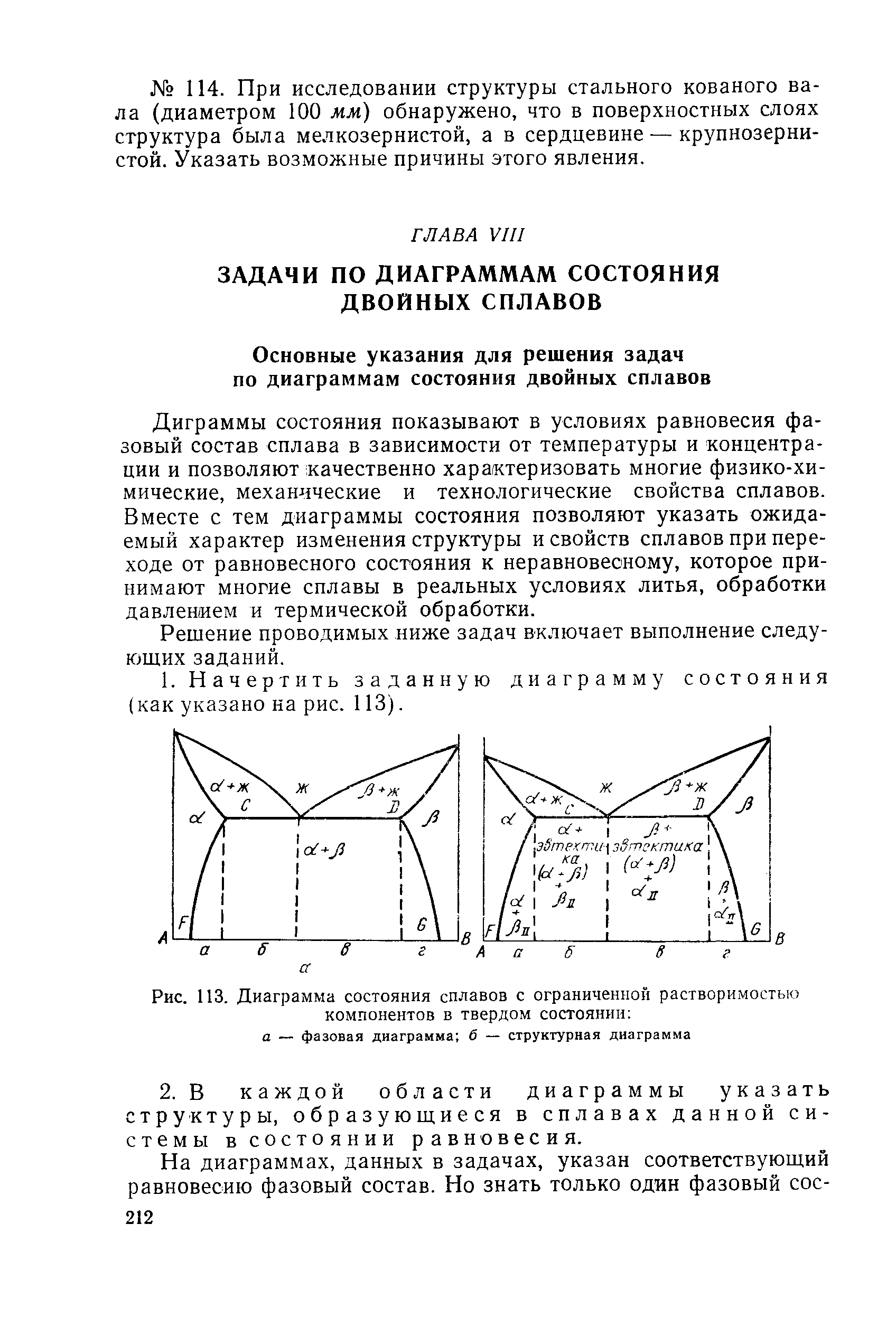 Диграммы состояния показывают в условиях равновесия фазовый состав сплава в зависимости от температуры и концентрации и позволяют качественно характеризовать многие физико-химические, механические и технологические свойства сплавов. Вместе с тем диаграммы состояния позволяют указать ожидаемый характер изменения структуры и свойств сплавов при переходе от равновесного состояния к неравновесному, которое принимают многие сплавы в реальных условиях литья, обработки давлением и термической обработки.
