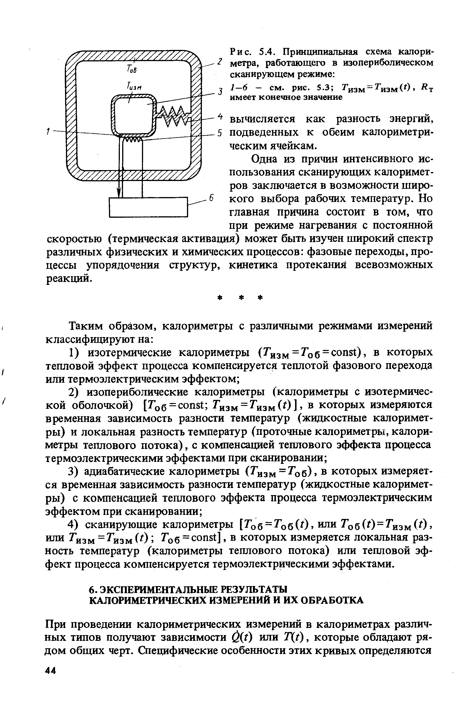 Рис. 5.4. Принципиальная схема калориметра, работающего в изопериболическом сканирующем режиме 
