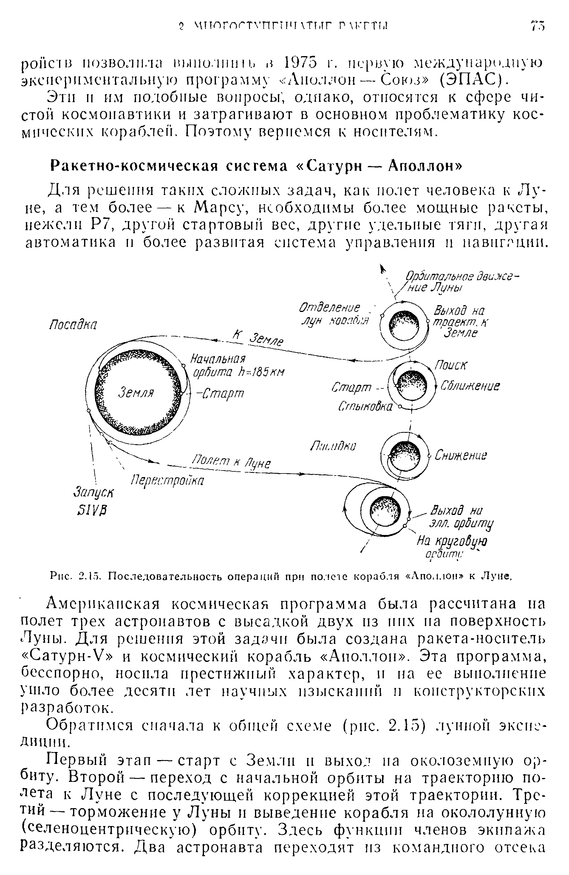 Для решения таких сложных задач, как полет человека к Луне, а тем более—к Марсу, необходимы более мощные ракеты, нежели Р7, другой стартовый вес, другие удельные тяги, другая автоматика и более разв1ггая система управления и павиг ции.
