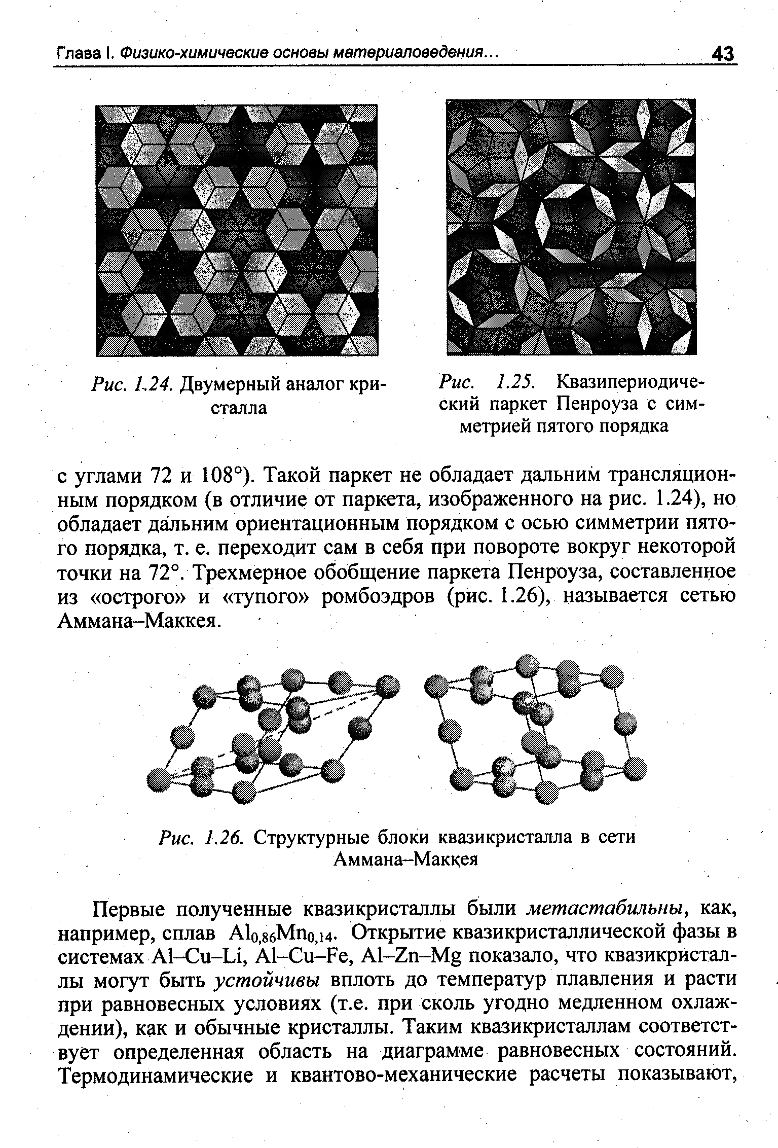 Рис. 1.26. Структурные блоки квазикристалла в сети Аммана-Маккея
