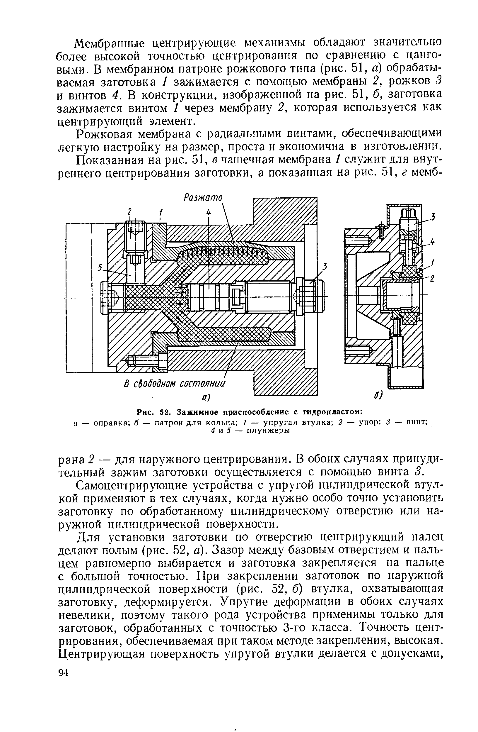 Рис. 52. <a href="/info/2828">Зажимное приспособление</a> с гидропластом 
