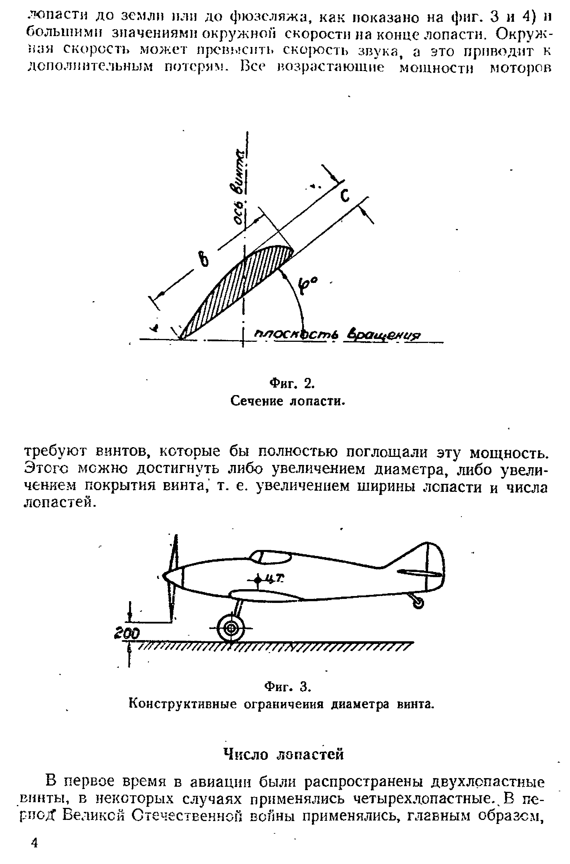 Сечение лопасти.
