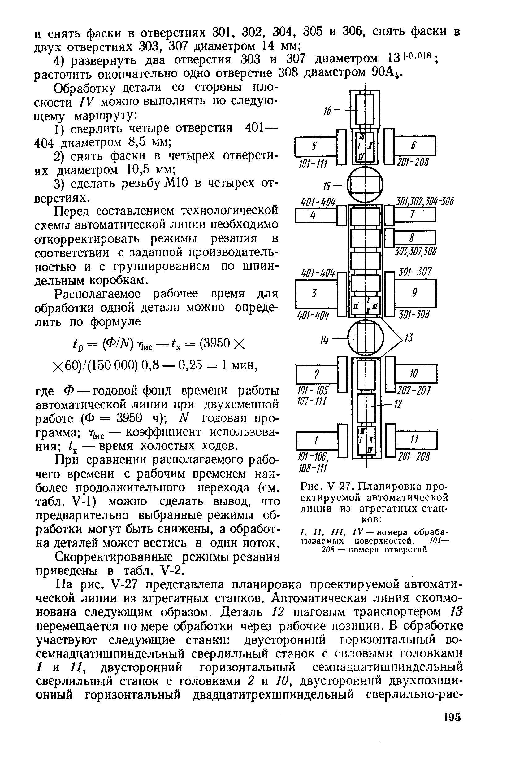 Рис. V-27. Планировка проектируемой <a href="/info/1902">автоматической линии</a> из агрегатных станков 
