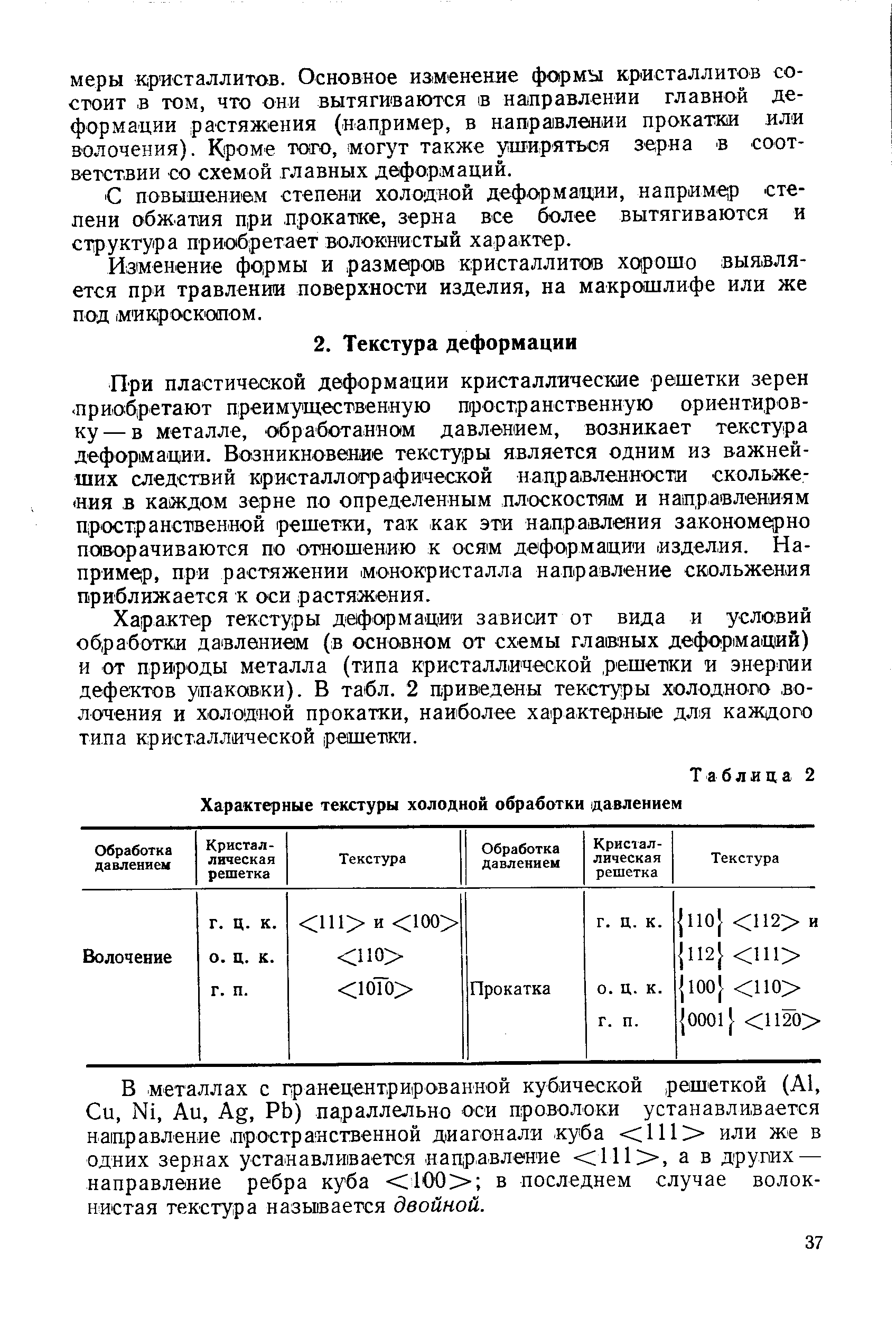 С повышением степени холодной деформации, например степени обжатия при, прокатке, зерна все более вытягиваются и структура приобретает волокнистый характер.
