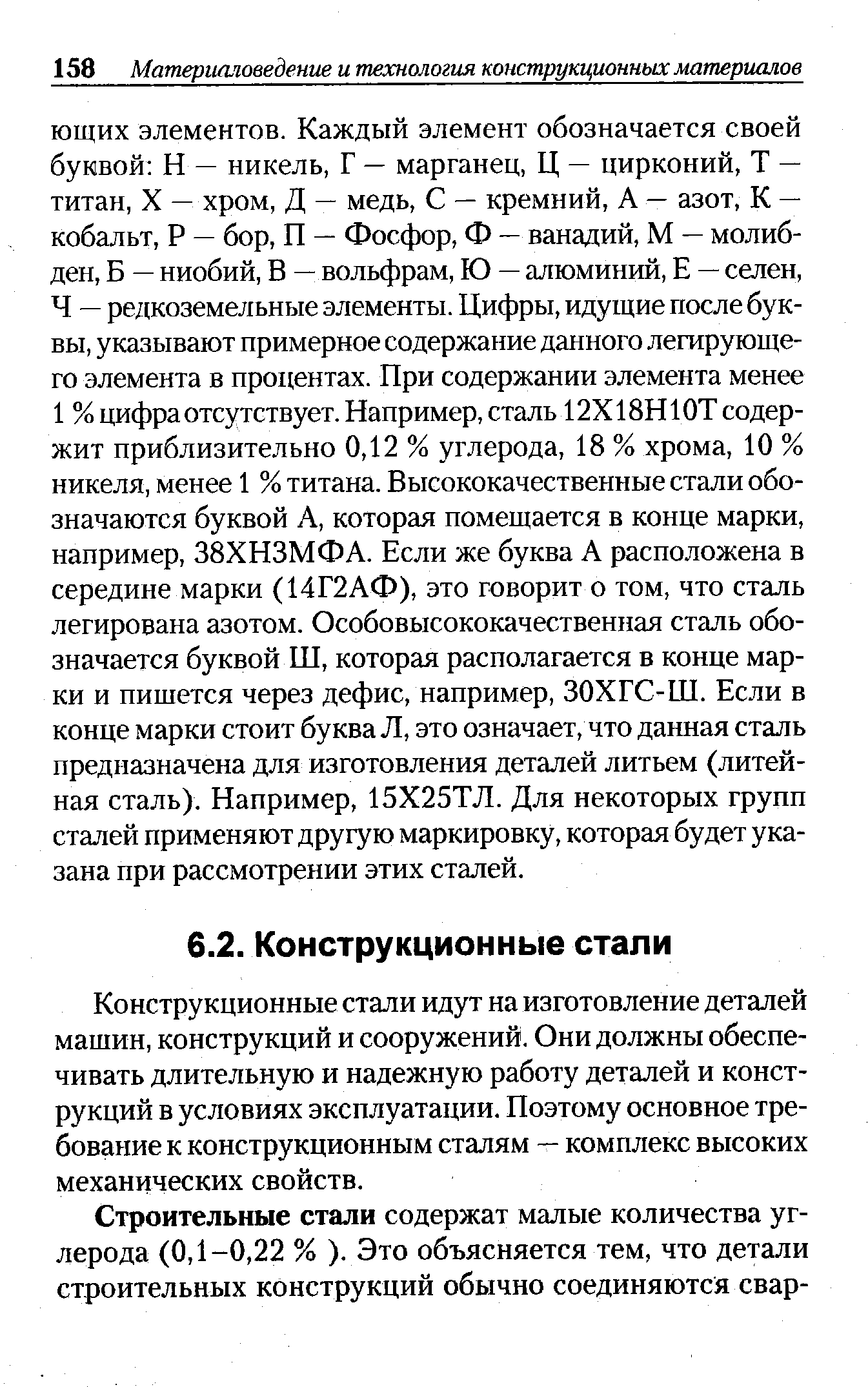 Конструкционные стали идут на изготовление деталей машин, конструкций и сооружений. Они должны обеспечивать длительную и надежную работу деталей и конструкций в условиях эксплуатации. Поэтому основное требование к конструкционным сталям — комплекс высоких механических свойств.
