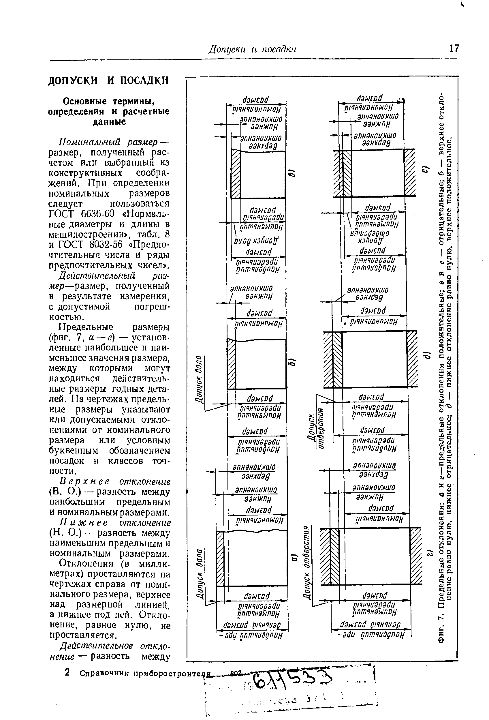 Номинальный размер — размер, полученный расчетом или выбранный из конструктивных соображений. При определении номинальных размеров следует пользоваться ГОСТ 6636-60 Нормальные диаметры и длины в машиностроении , табл. 8 и ГОСТ 8032-56 Предпочтительные числа и ряды предпочтительных чисел .
