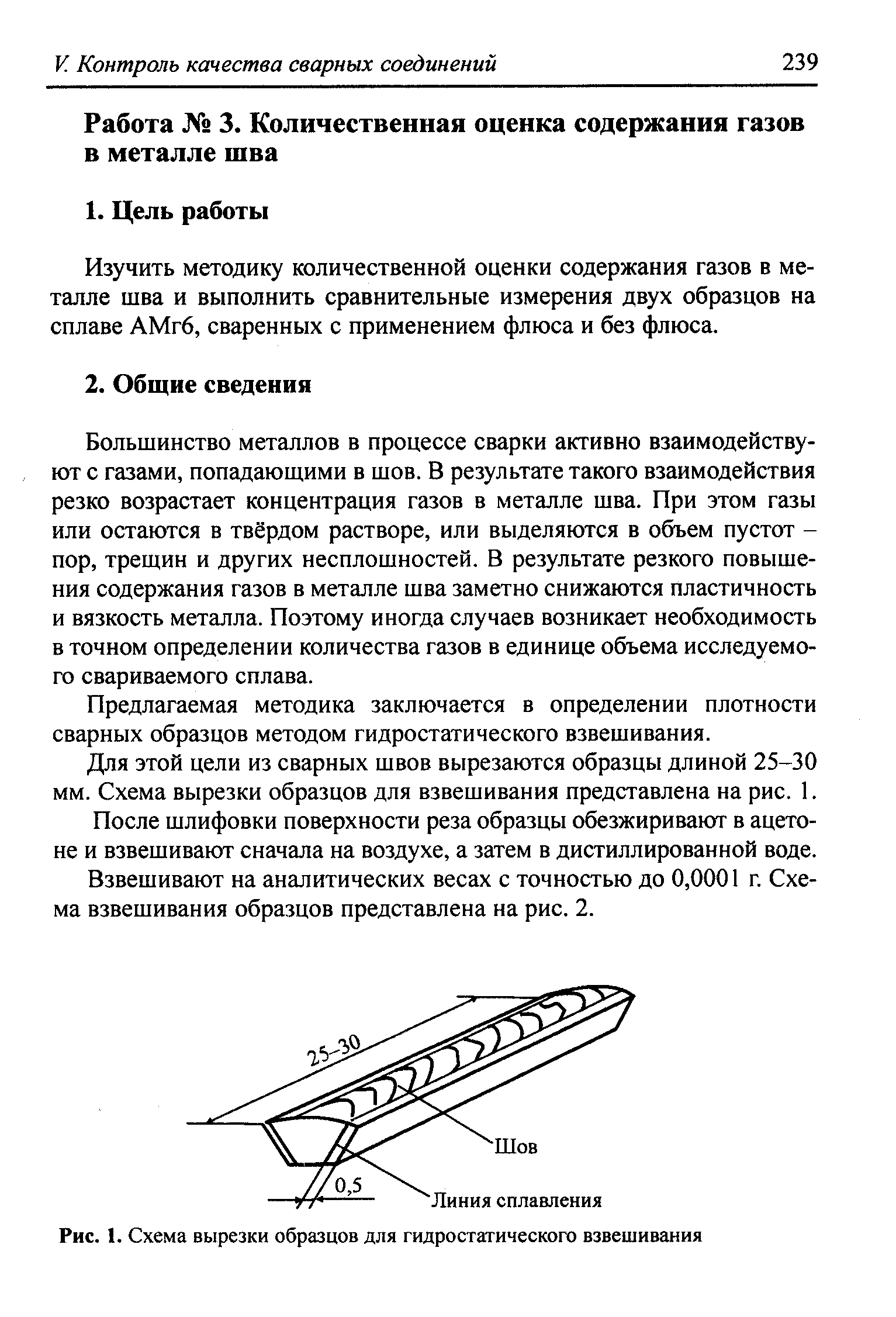 Изучить методику количественной оценки содержания газов в металле шва и выполнить сравнительные измерения двух образцов на сплаве АМгб, сваренных с применением флюса и без флюса.
