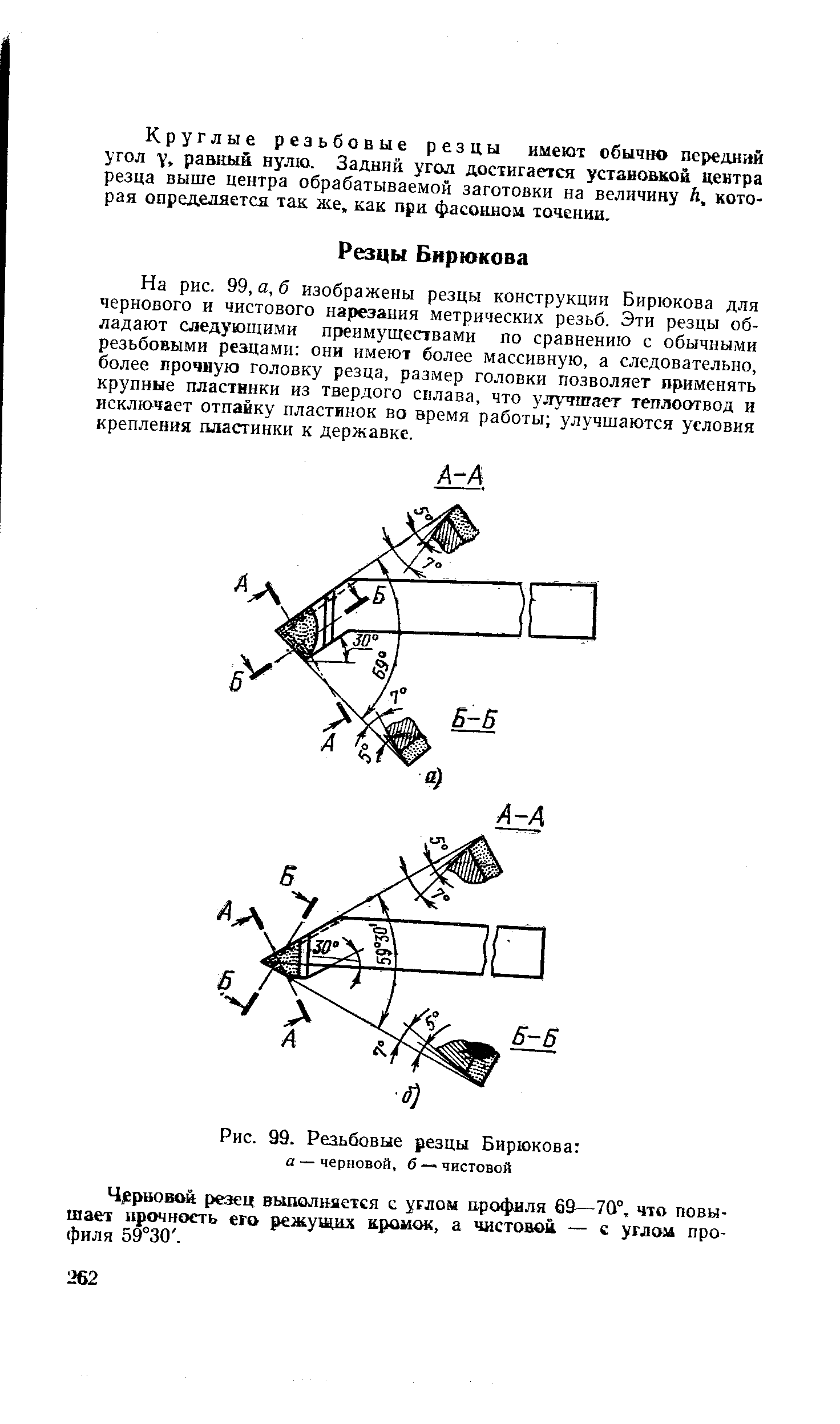 Рис. 99. Резьбовые резцы Бирюкова 
