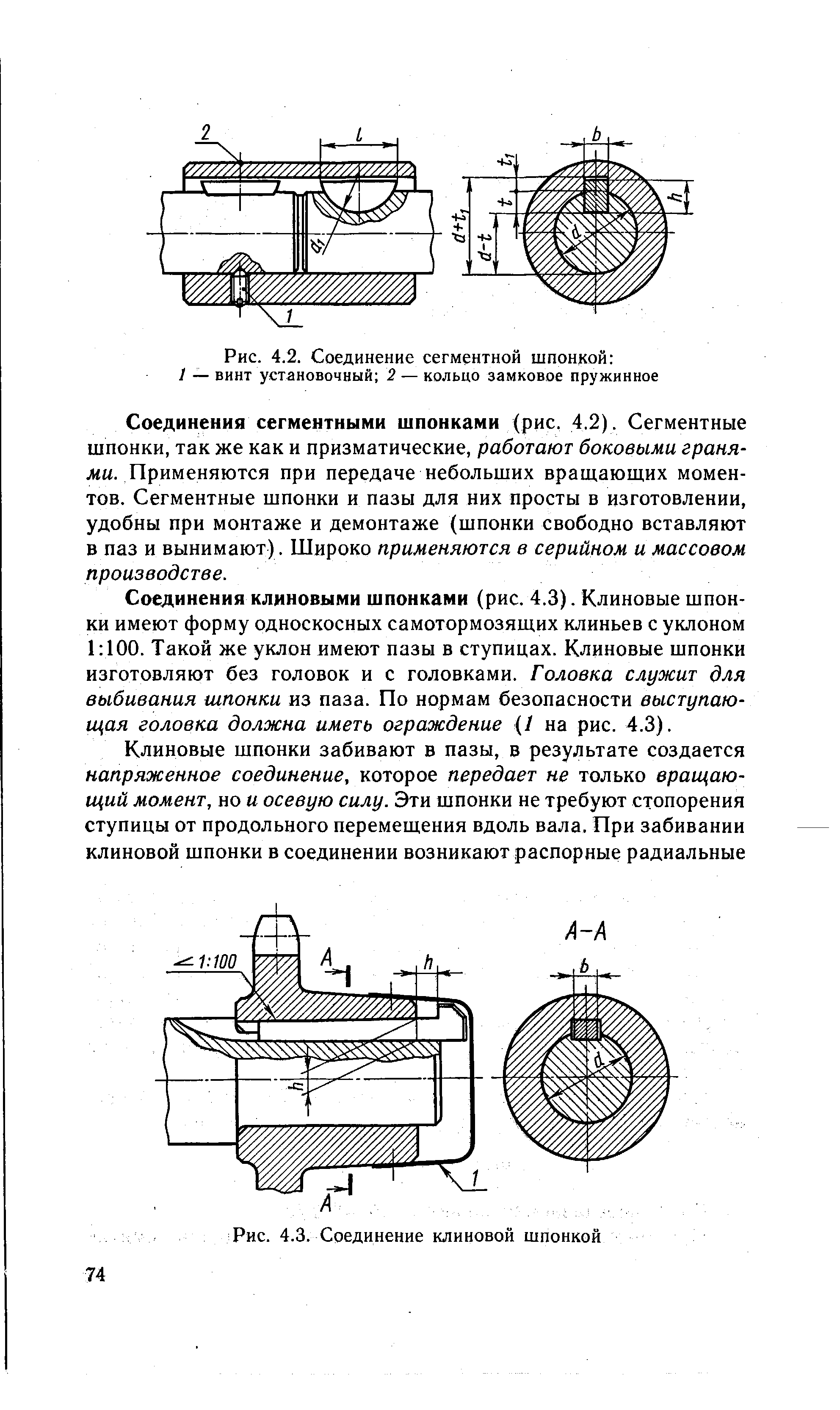 Чертеж соединение клиновой шпонкой