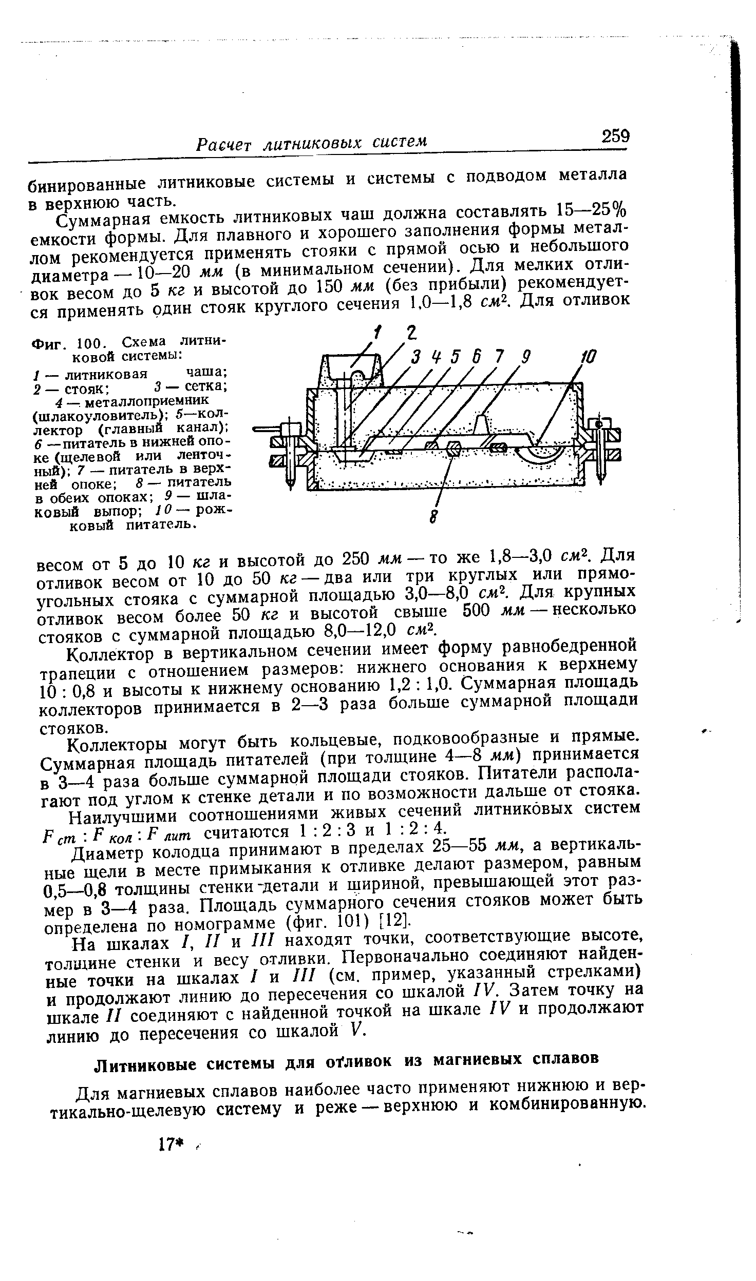 Коллектор в вертикальном сечении имеет форму равнобедренной трапеции с отношением размеров нижнего основания к верхнему 10 0,8 и высоты к нижнему основанию 1,2 1,0. Суммарная площадь коллекторов принимается в 2—3 раза больше суммарной площади стояков.
