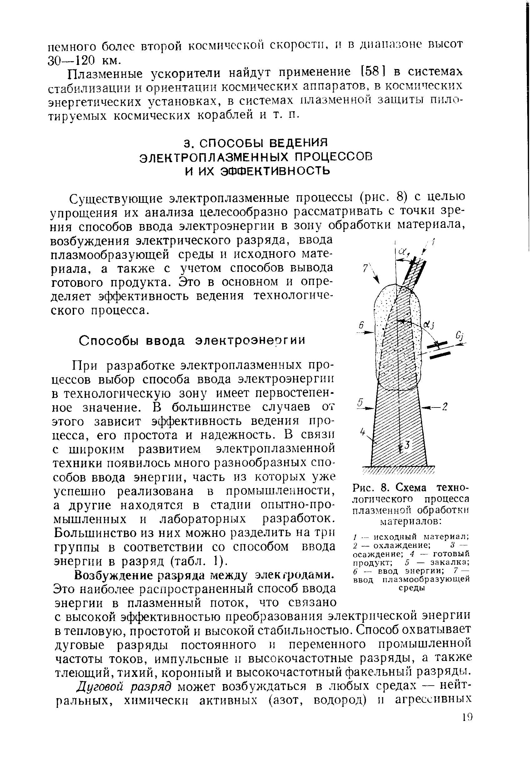 При разработке электроплазменных процессов выбор способа ввода электроэнергии в технологическую зону имеет первостепенное значение. В большинстве случаев от этого зависит эффективность ведения процесса, его простота и надежность. В связи с широким развитием электроплазменной техники появилось много разнообразных способов ввода энергии, часть из которых уже успешно реализована в промышленности, а другие находятся в стадии опытно-промышленных и лабораторных разработок.
