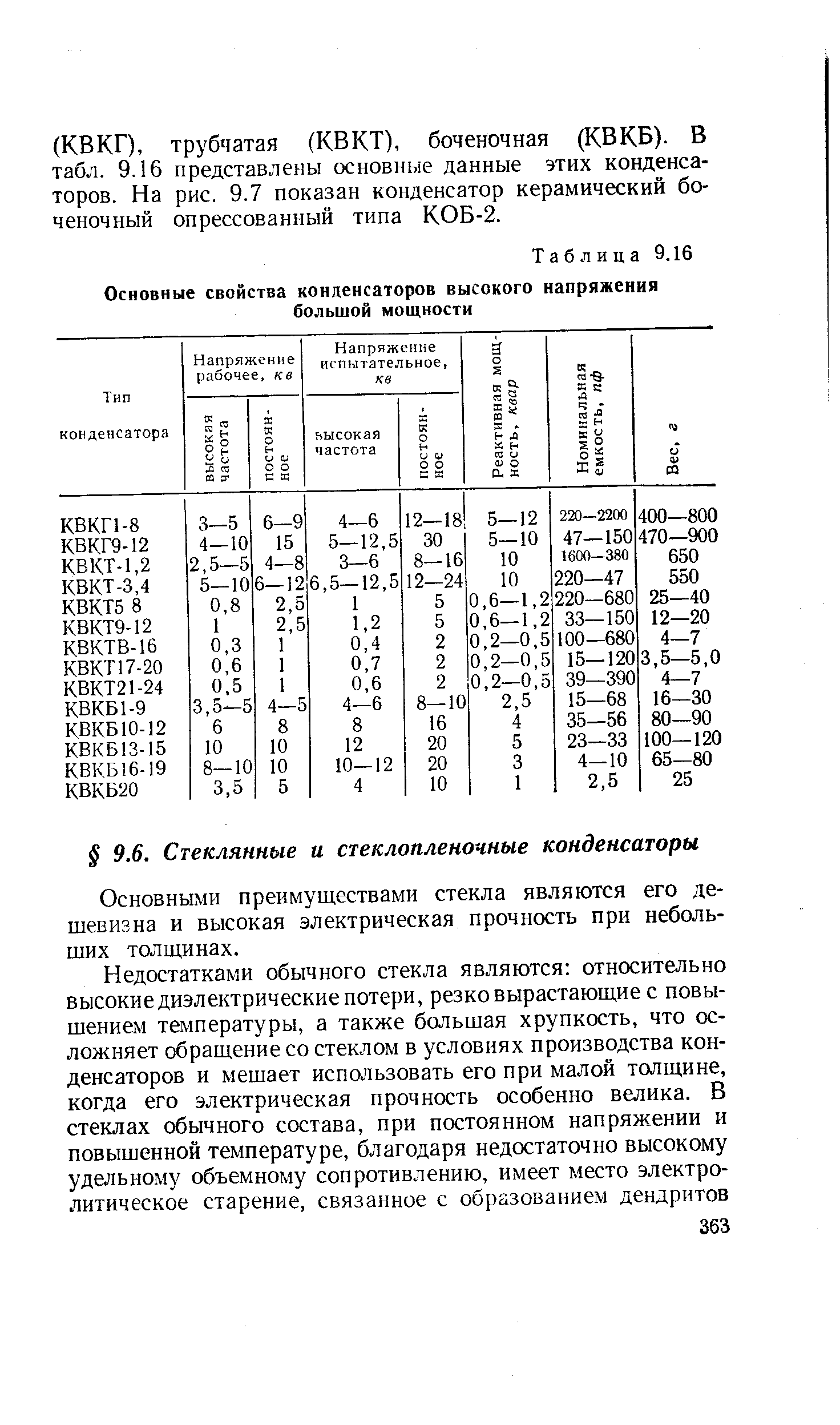 Основными преимуществами стекла являются его дешевизна и высокая электрическая прочность при небольших толщинах.
