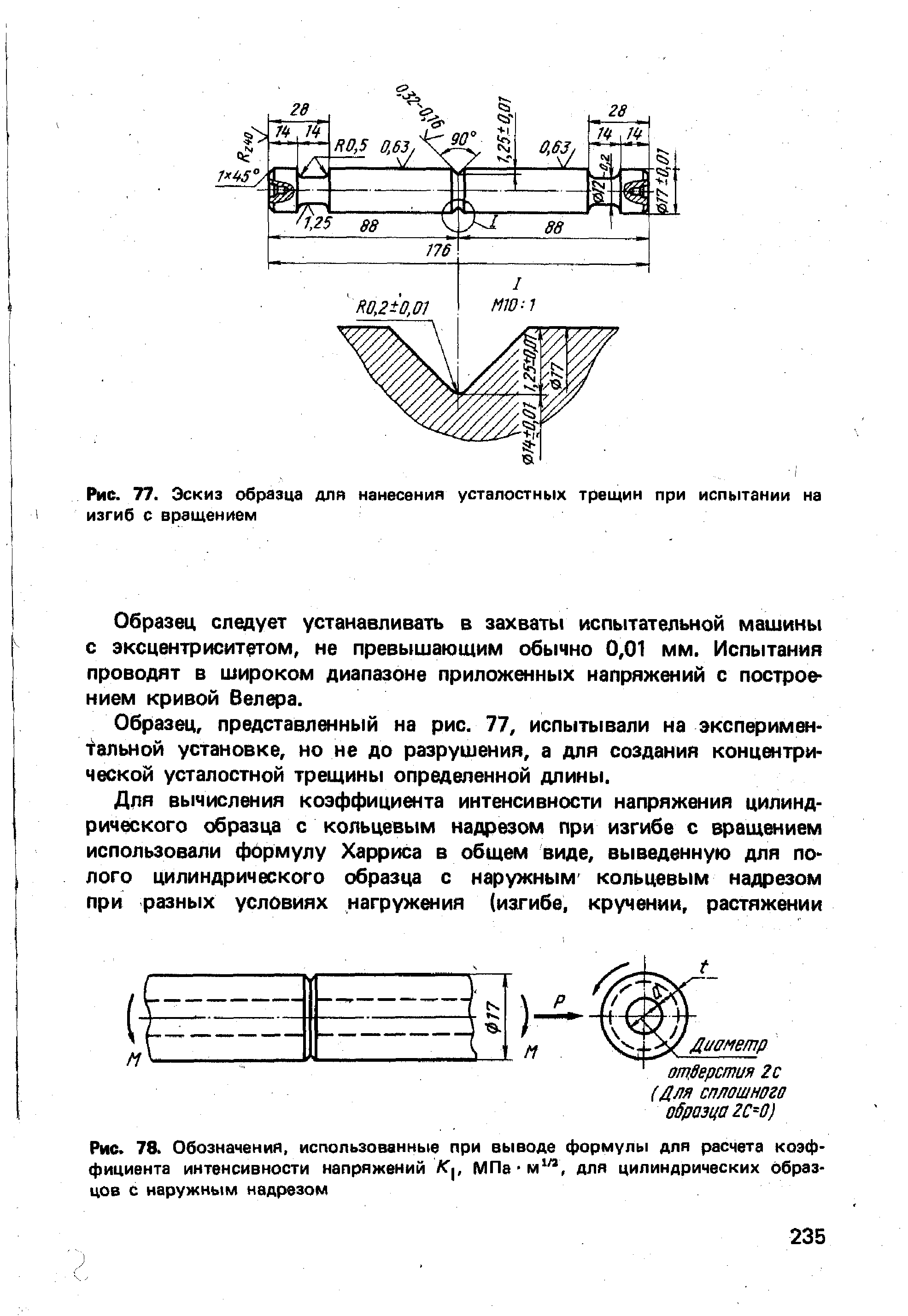 При динамических испытаниях надрез на образец наносится