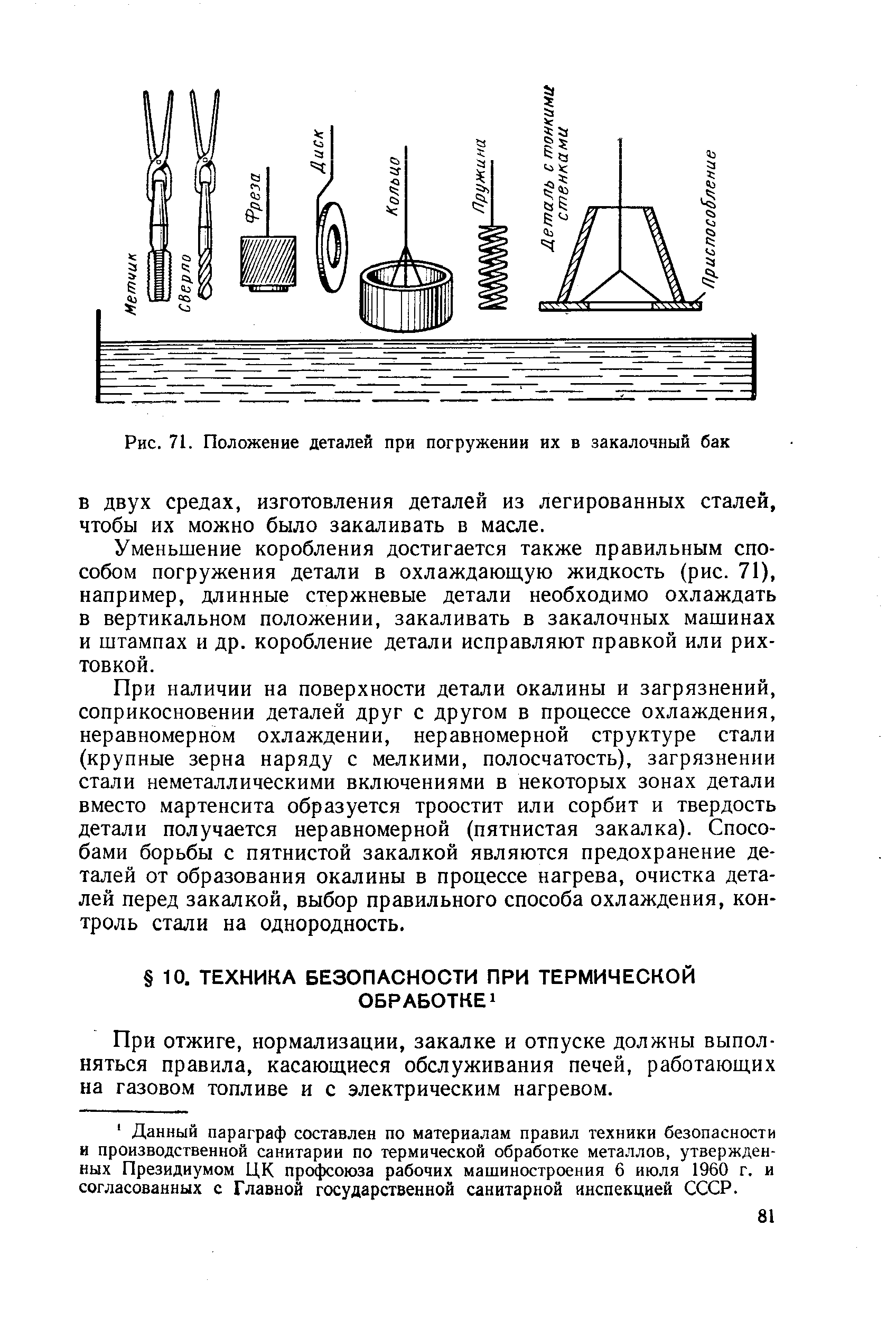 При отжиге, нормализации, закалке и отпуске должны выполняться правила, касающиеся обслуживания печей, работающих на газовом топливе и с электрическим нагревом.
