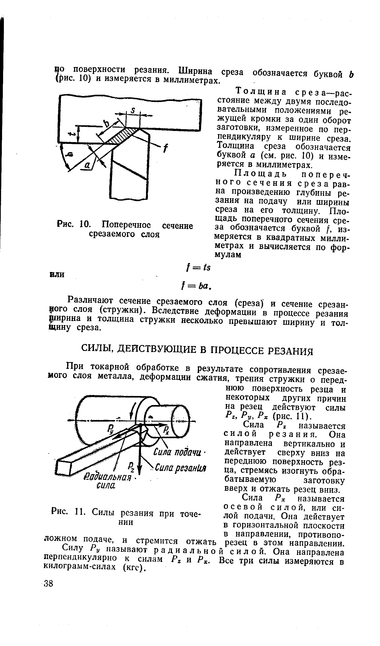 Формула резания при точении