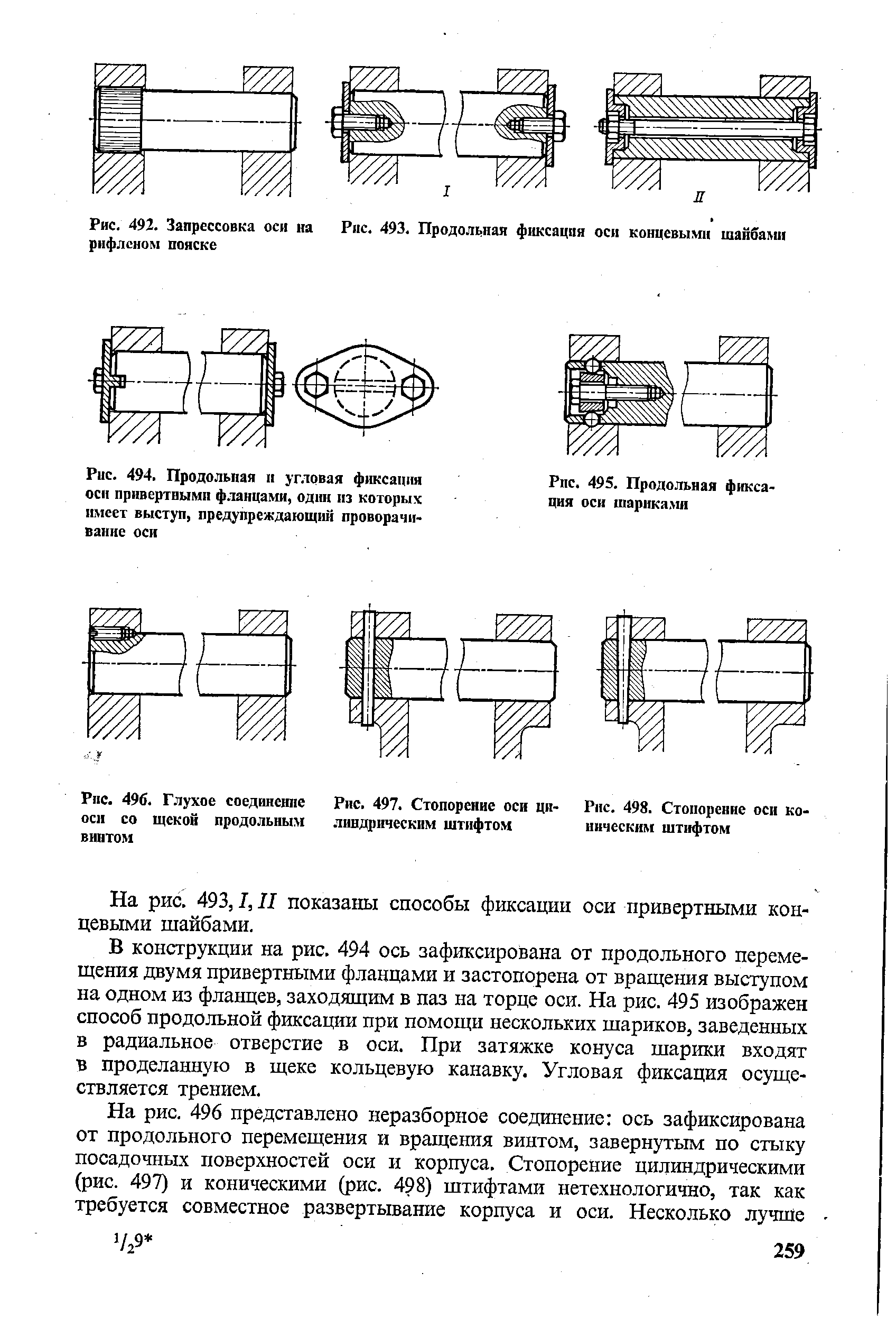 Крепление оси. Фиксация осей от проворота. Осевая фиксация осей. Способы фиксации осей от продольного перемещения. Фиксирование осей концевой шайбой.