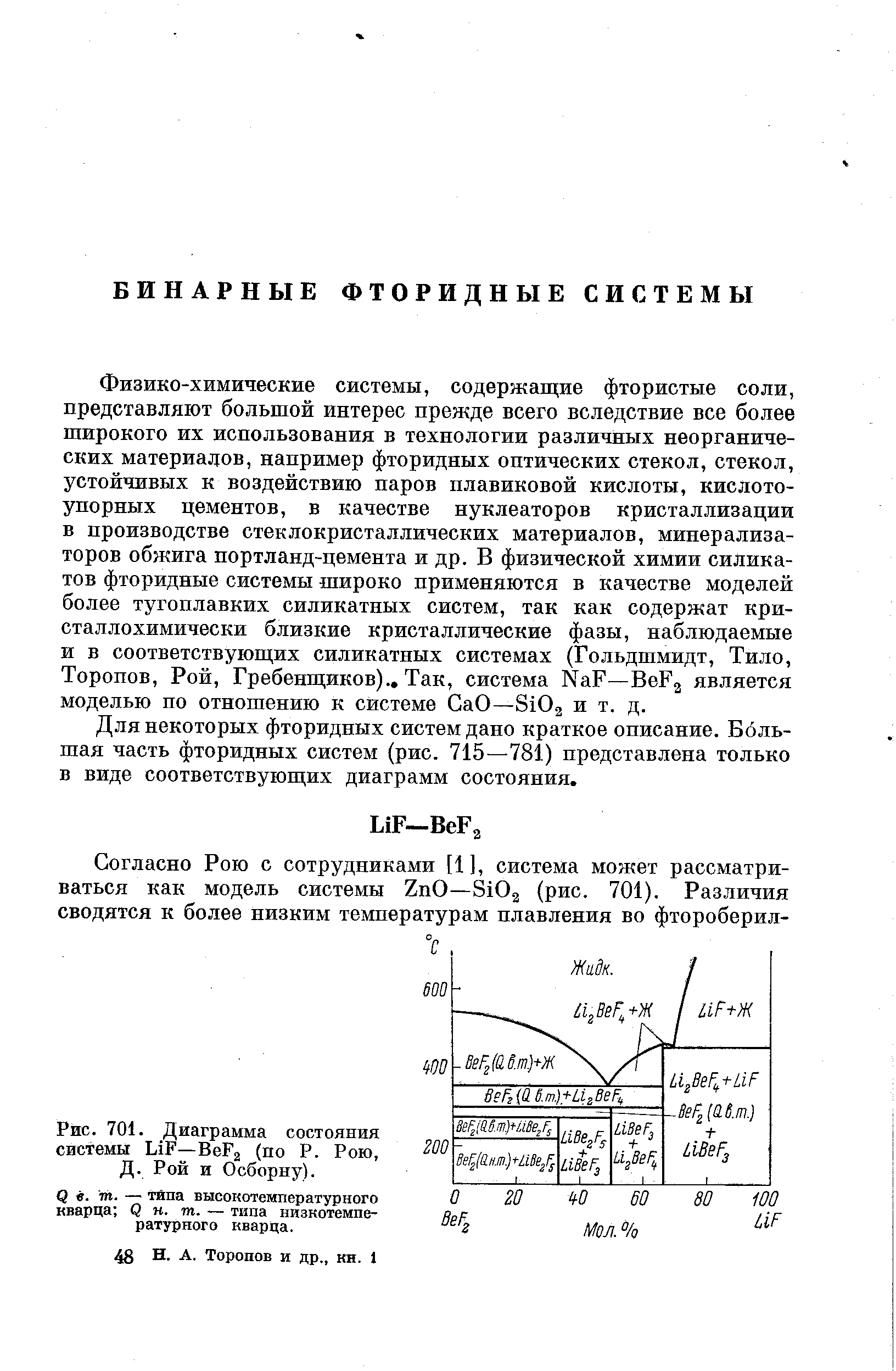 Для некоторых фторидных систем дано краткое описание. Большая часть фторидных систем (рис. 715—781) представлена только в виде соответствующих диаграмм состояния.
