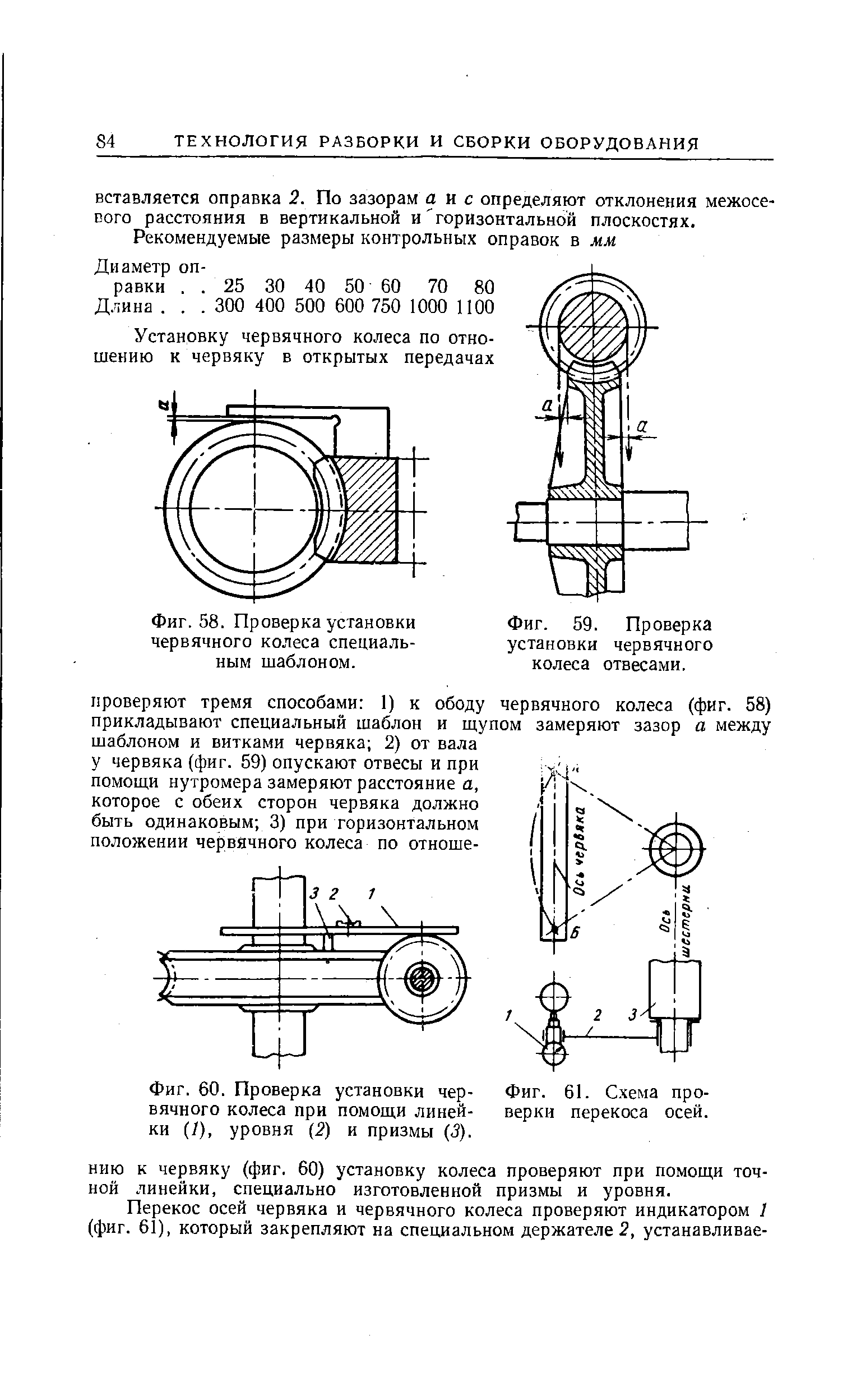 Фиг. 60. Проверка установки червячного колеса при помощи линейки (/), уровня (2) и призмы (<3).
