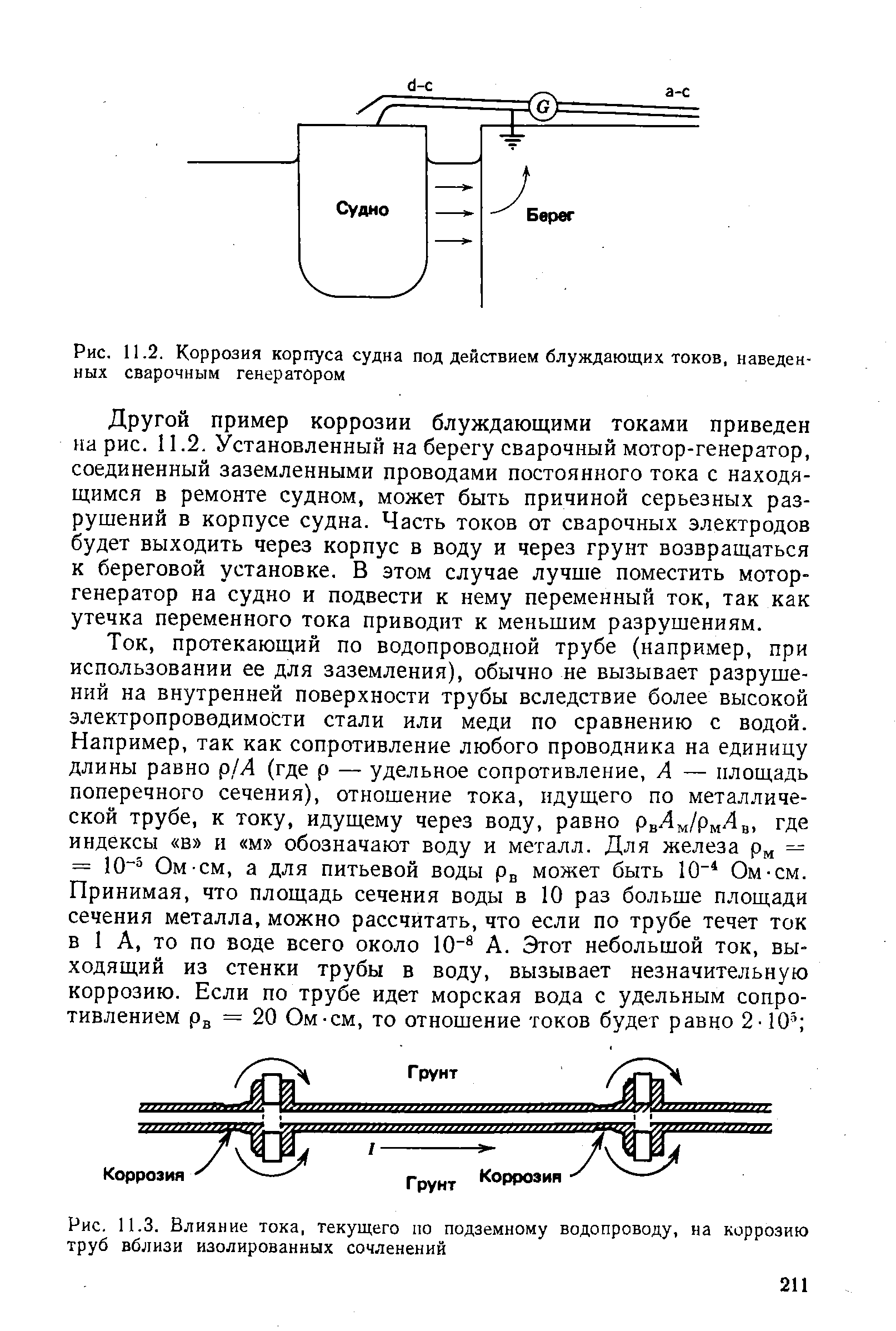 Как пробивают блуждающие токи трубы фото Коррозия корпуса судна под действием блуждающих токов, наведенных сварочным гене