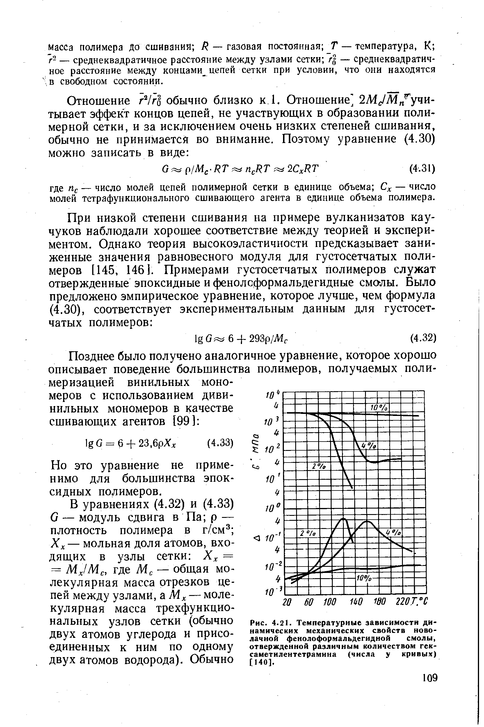 Масса полимера до сшивания — газовая постоянная Т — температура, К — среднеквадратичное расстояние между узлами сетки г1 — среднеквадратичное расстояние между концами цепей сетки при условии, что они находятся в свободном состоянии.
