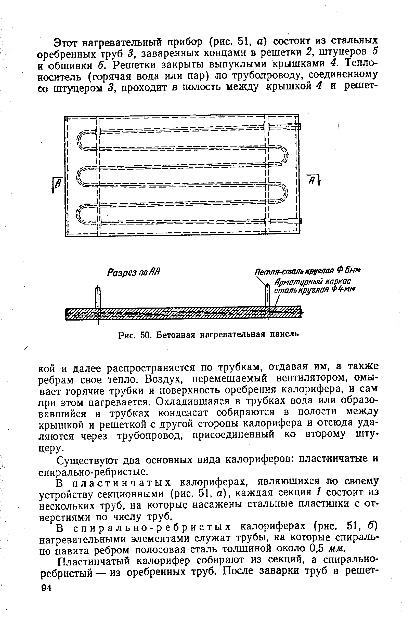 Рис. 50. Бетонная нагревательная панель
