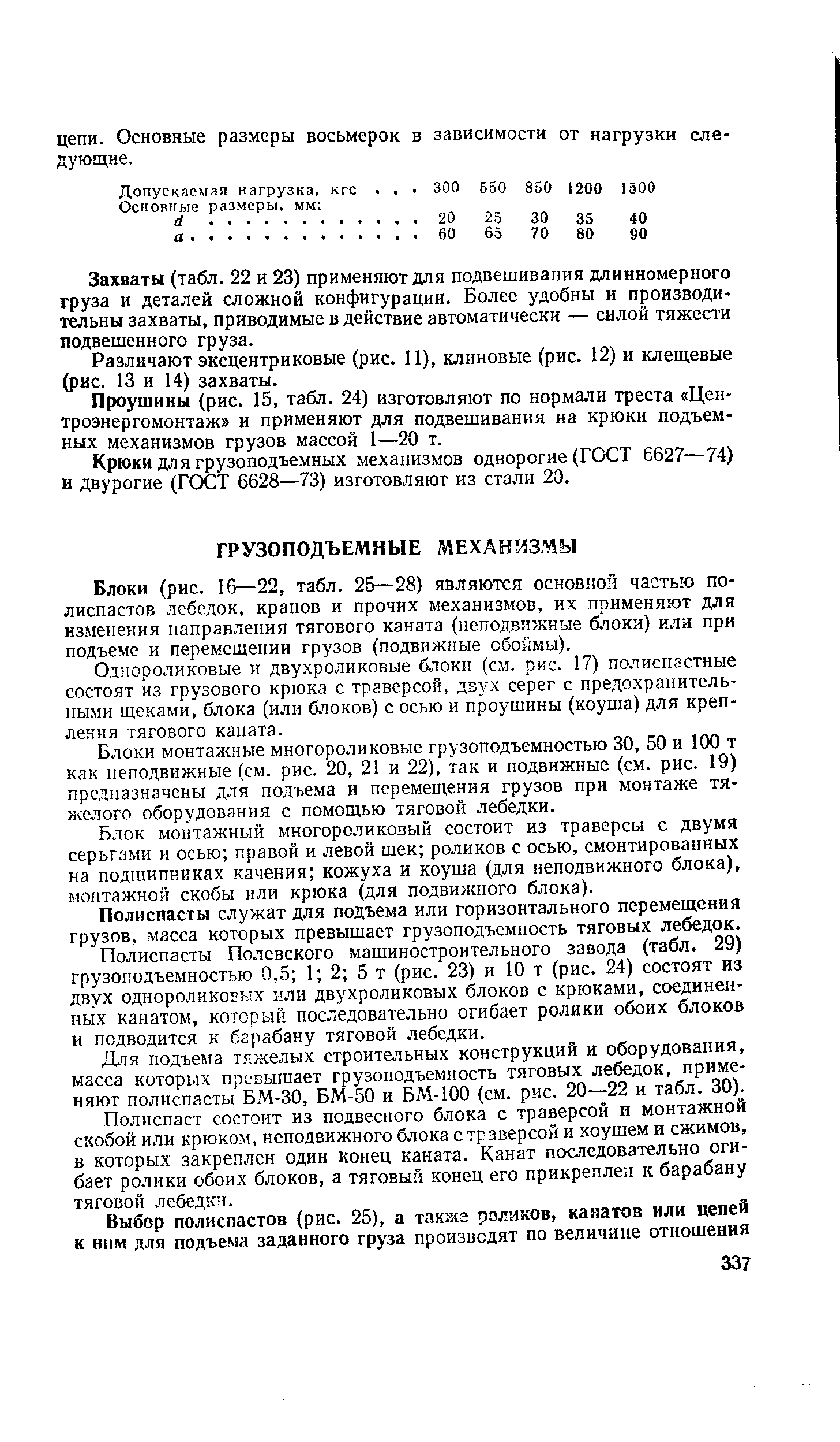 Крюки для грузоподъемных механизмов однорогие (ГОСТ 6627—74) и двурогие (ГОСТ 6628—73) изготовляют из стали 20.
