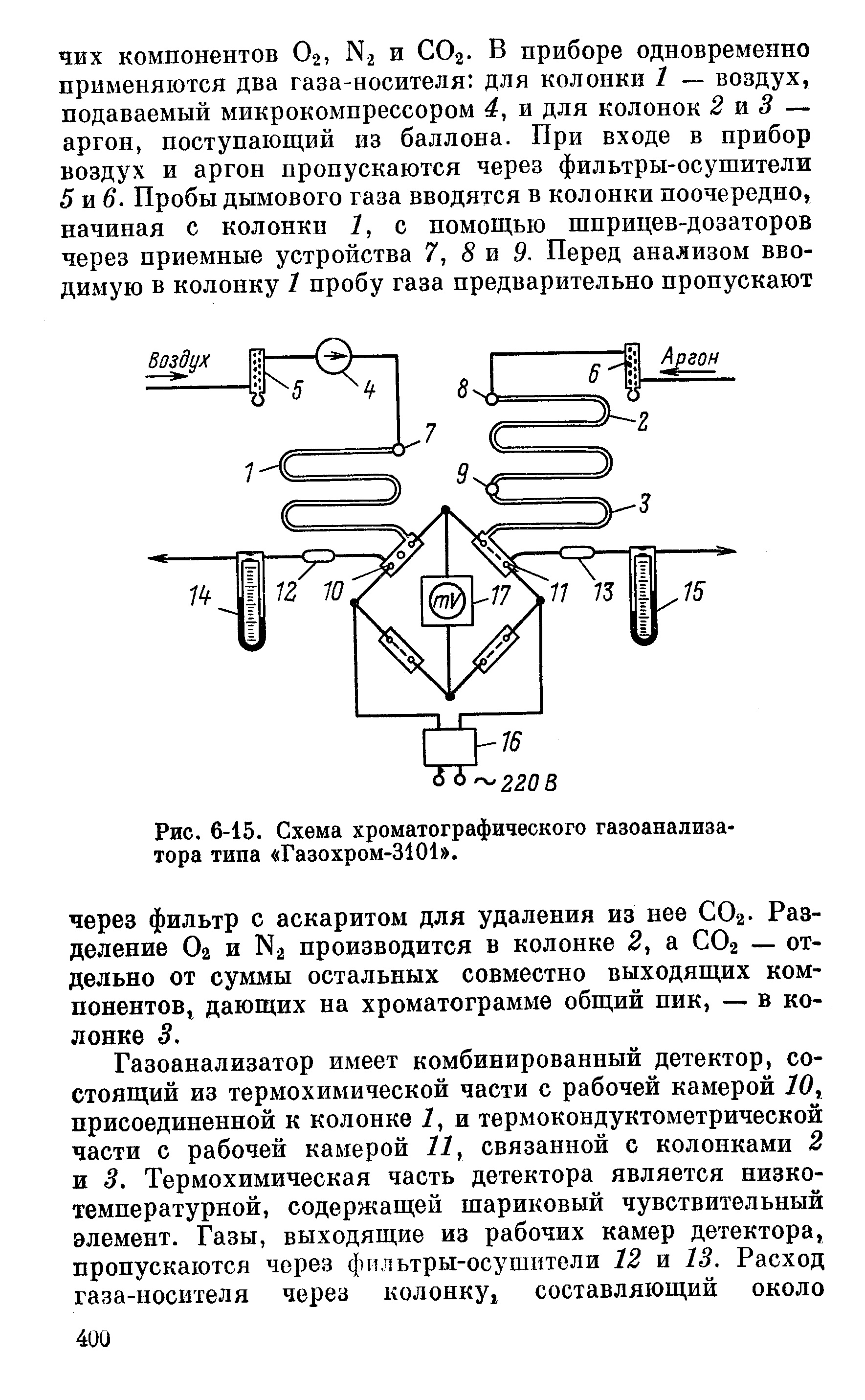 Рис. 6-15. Схема хроматографического газоанализатора типа Газохром-3101 .

