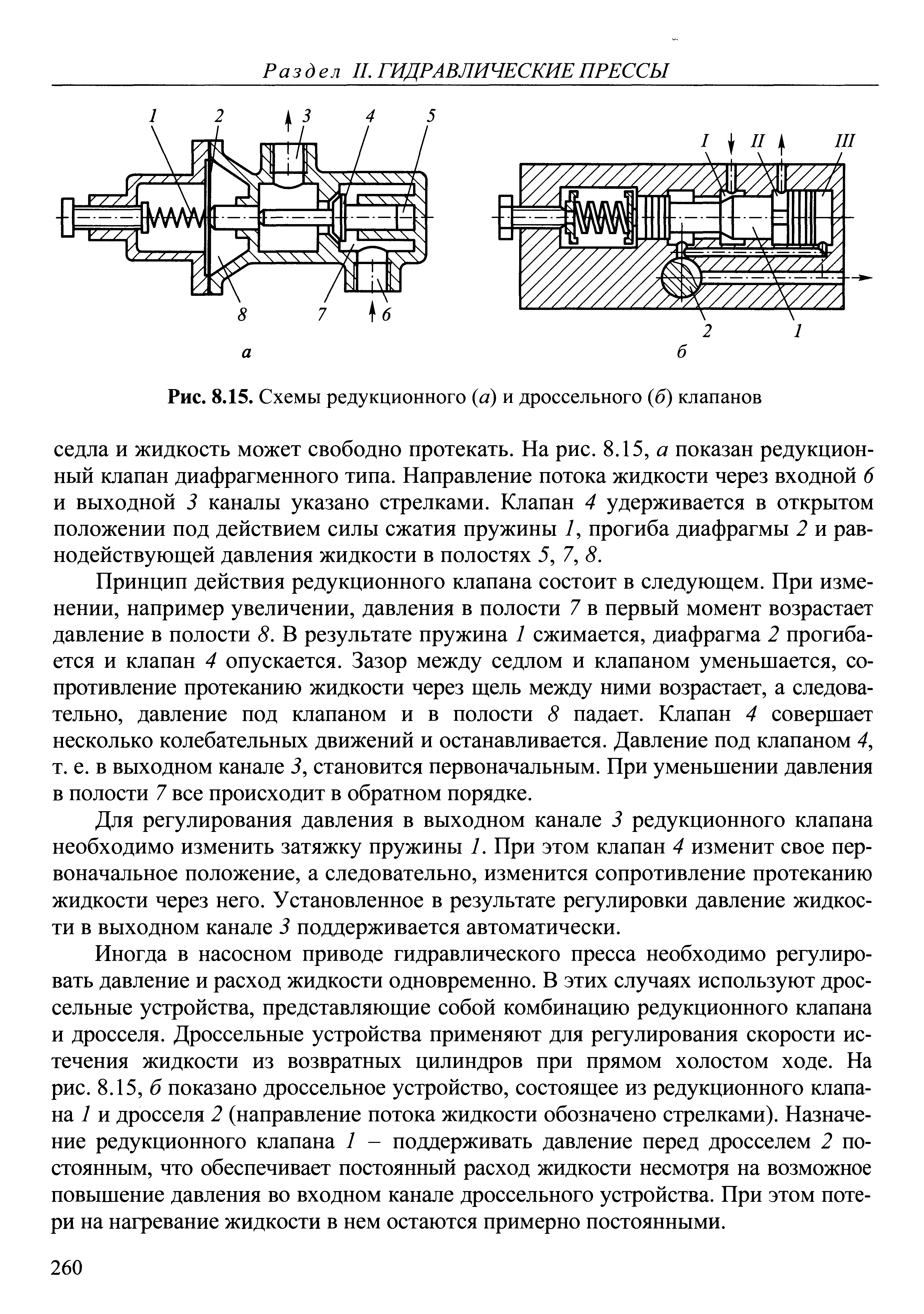 Редукционный клапан на схеме