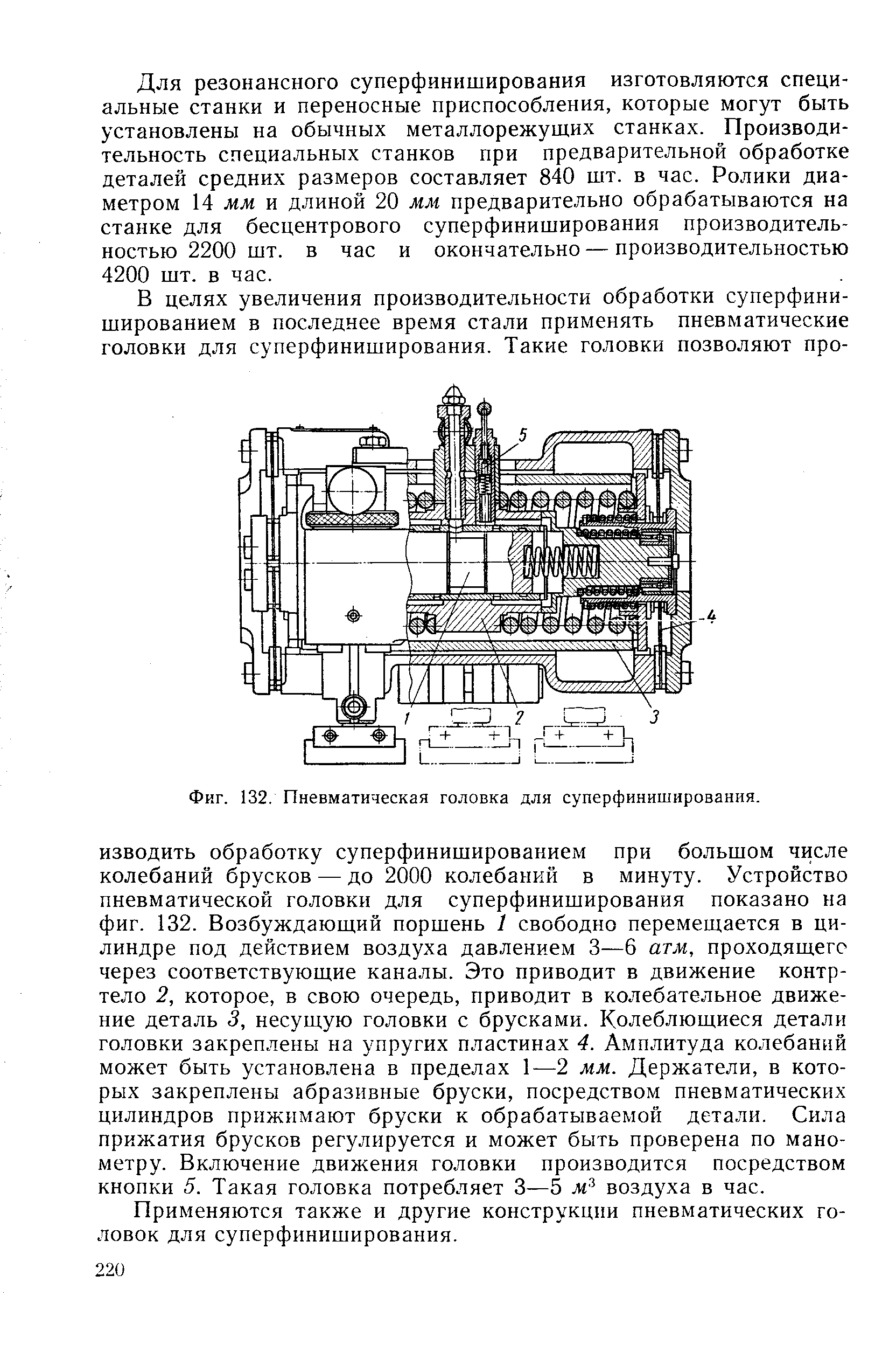 Фиг. 132. <a href="/info/179647">Пневматическая головка</a> для суперфиниширования.
