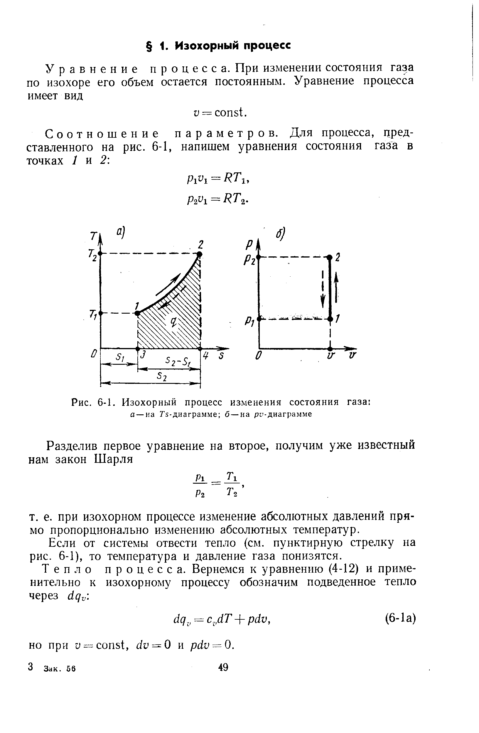 Диаграммы изохорного процесса