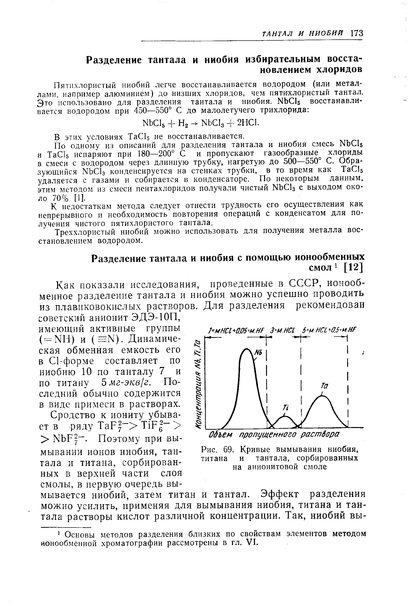 К недостаткам метода следует отнести трудность его осуществления как непрерывного и необходимость повторения операций с конденсатом для получения чистого пятихлористого тантала.
