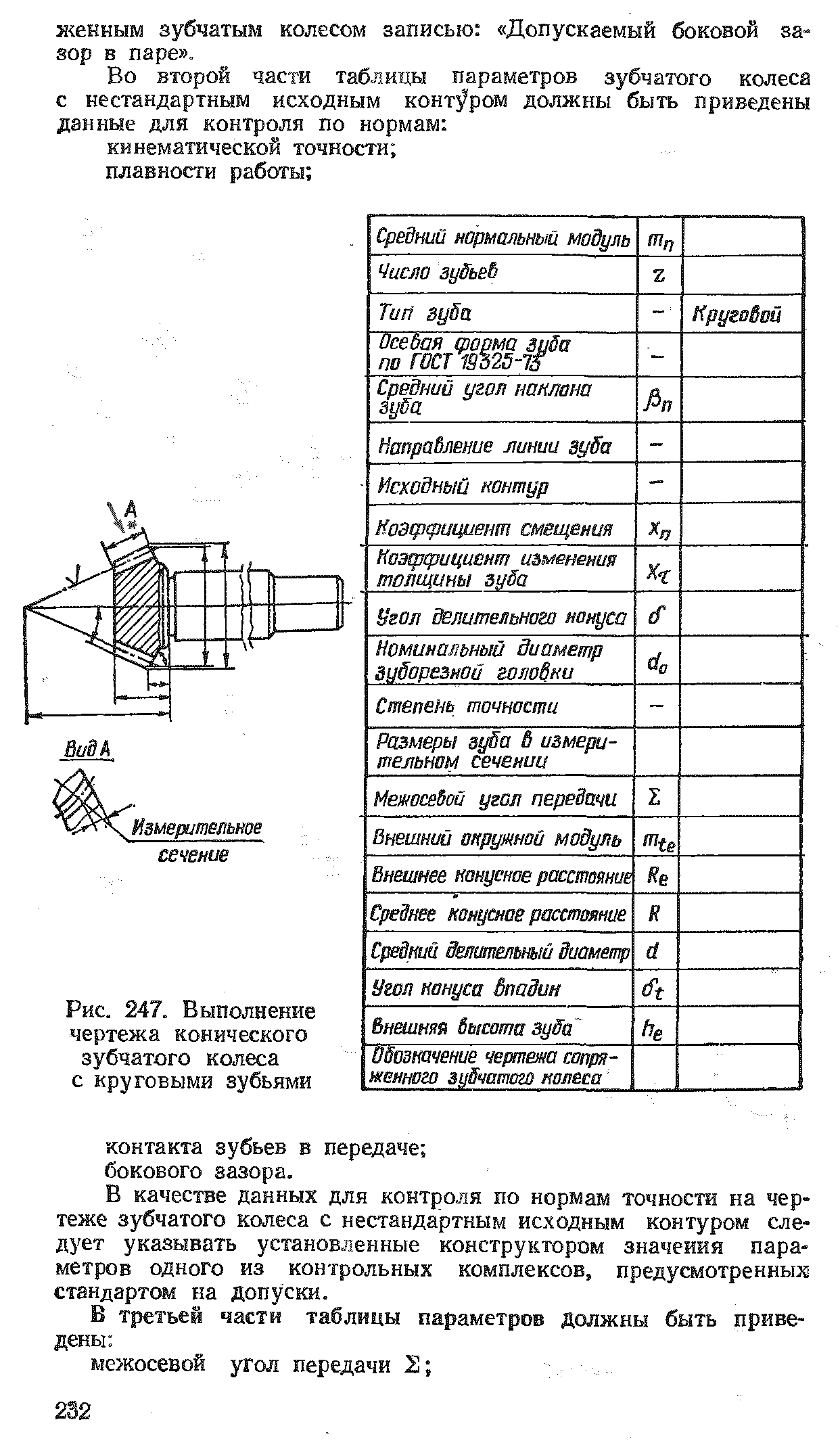 Чертеж конического зубчатого колеса