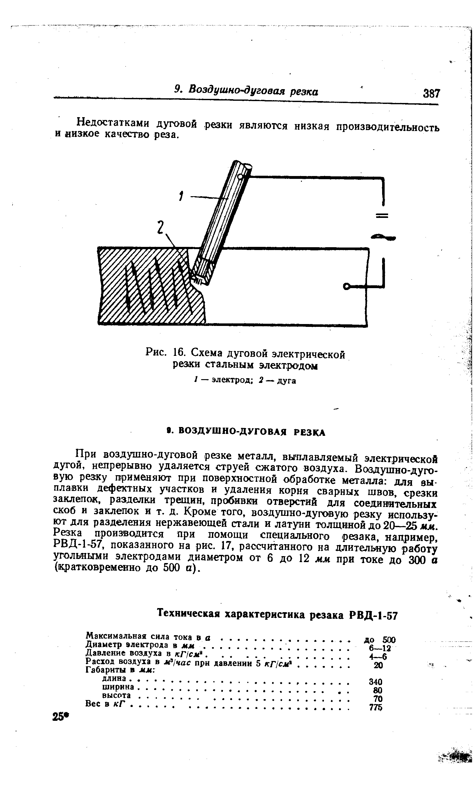 Недостатками дуговой резки являются низкая производительность и низкое качество реза.
