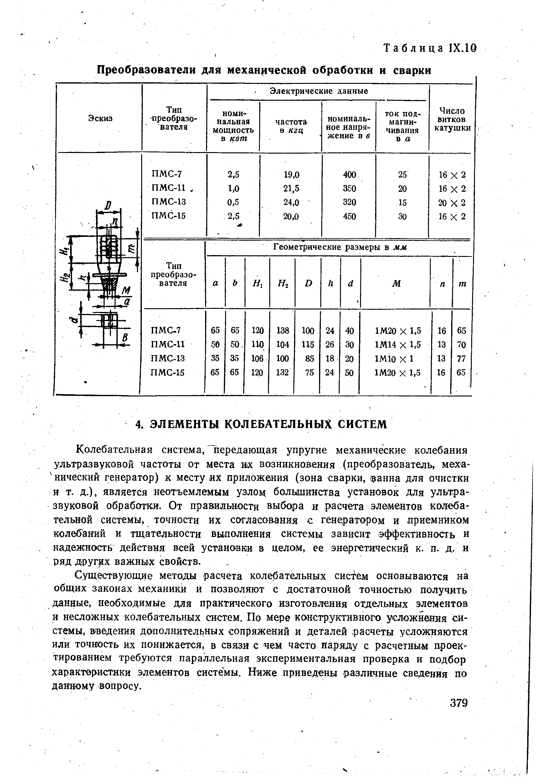 Таблица IX.IO Преобразователи для механ 1ческой обработки и сварки
