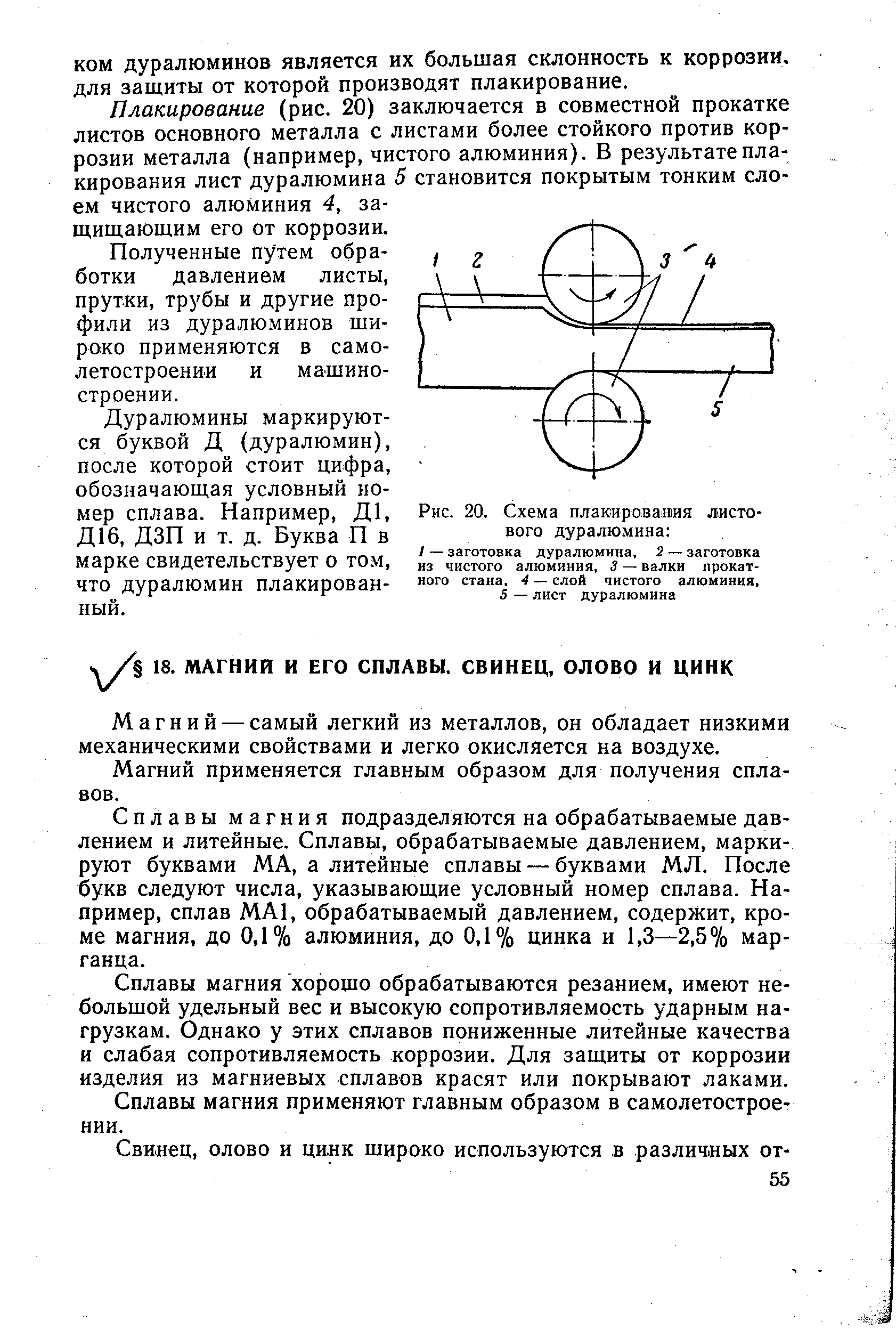 Рис. 20. Схема плакирования листового дуралюмина 
