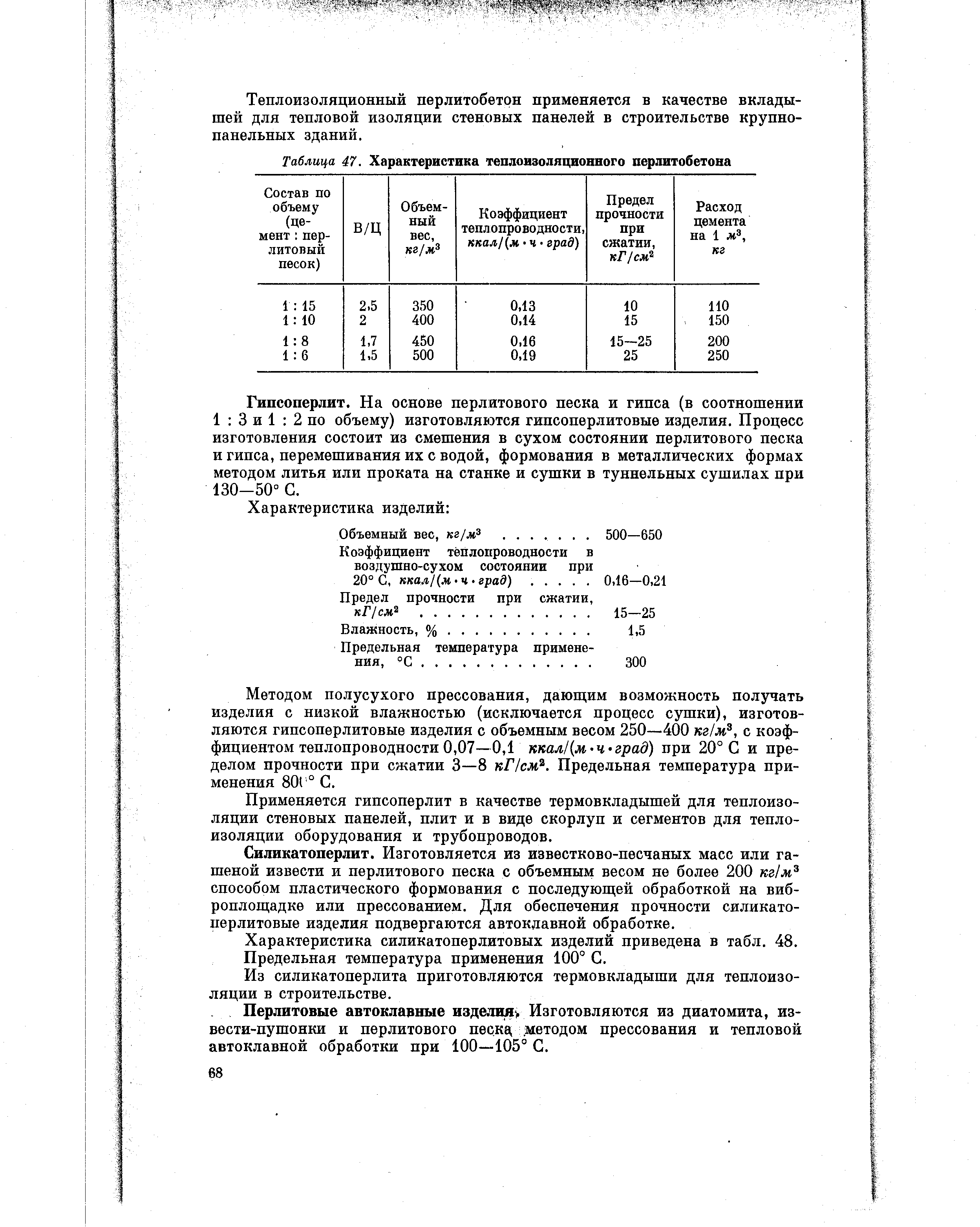 Перлитобетон характеристики