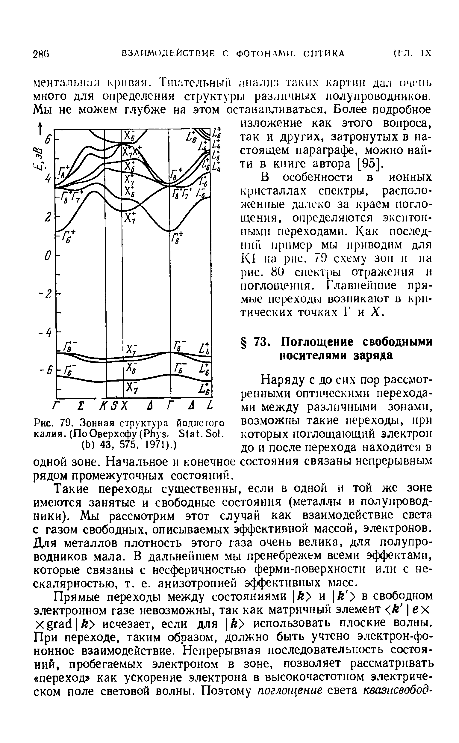 Наряду с до сих пор рассмотренными оптическими переходами между различными зонами, возможны такие переходы, при которых поглощающий электрон до и после перехода находится в одной зоне. Начальное и конечное состояния связаны непрерывным рядом промежуточных состояний.
