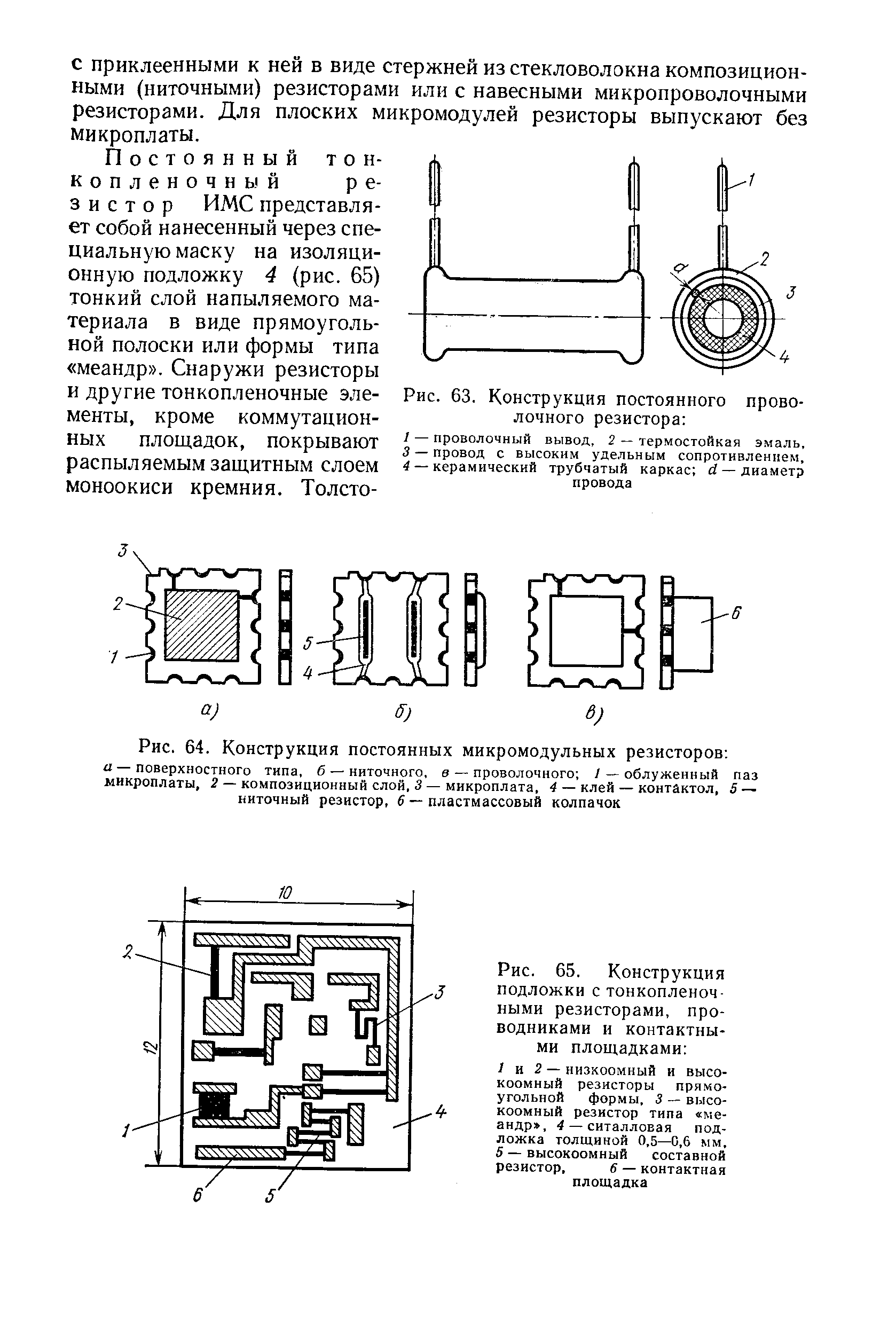 Рис. 63. Конструкция постоянного проволочного резистора 
