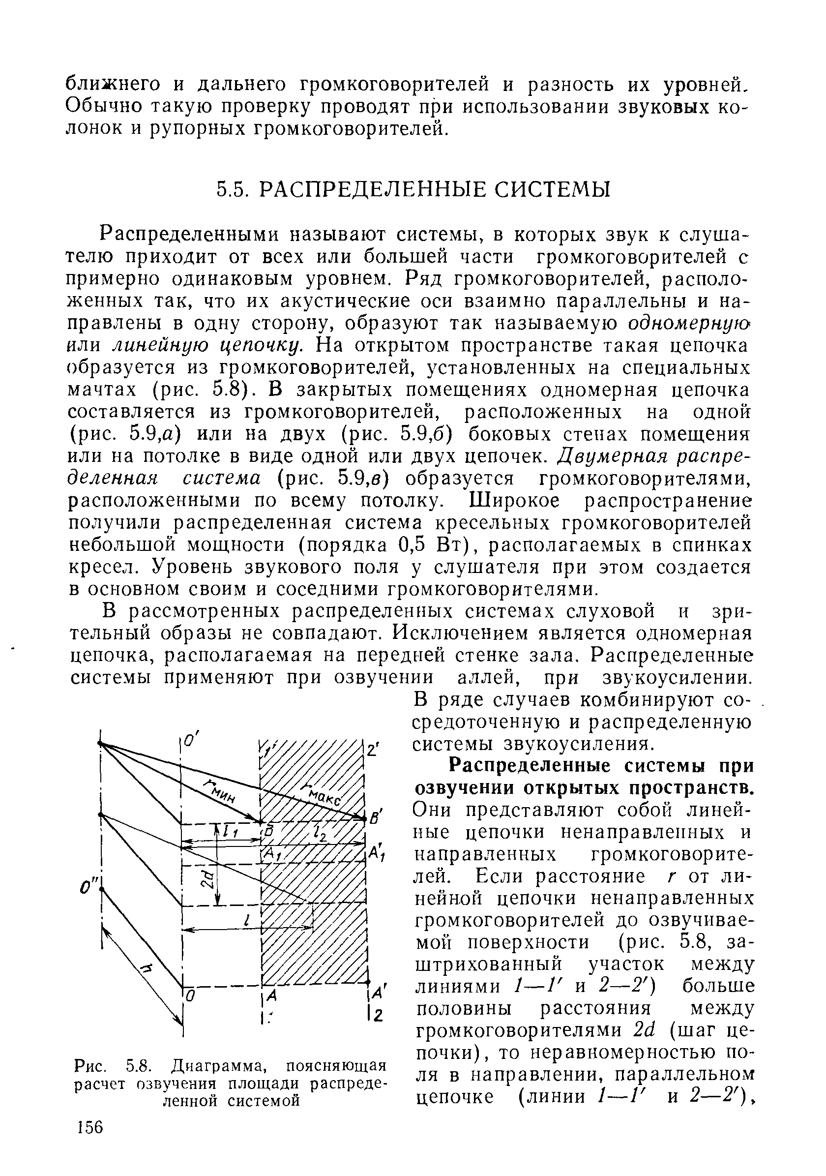 Рис. 5.8. Диаграмма, поясняющая расчет озвучения площади распределенной системой
