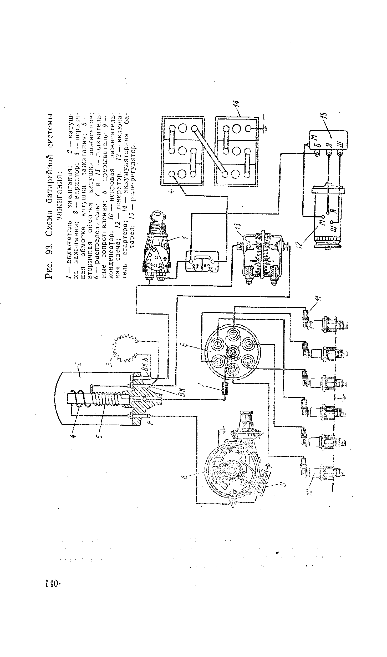 Контактная схема зажигания зил. Батарейная система зажигания ЗИЛ 130. Схема контактного зажигания ЗИЛ 130.