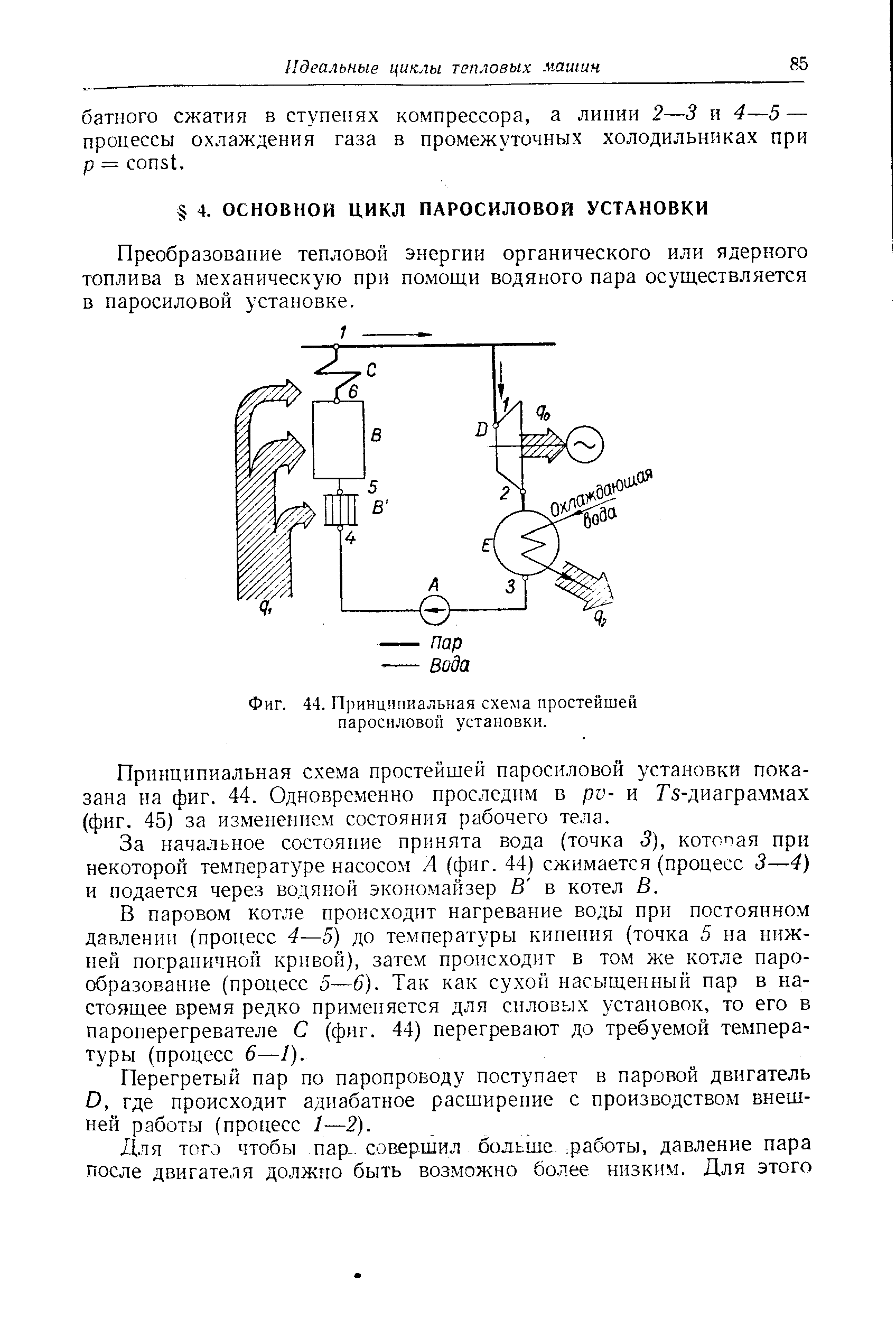Схема паросиловой установки