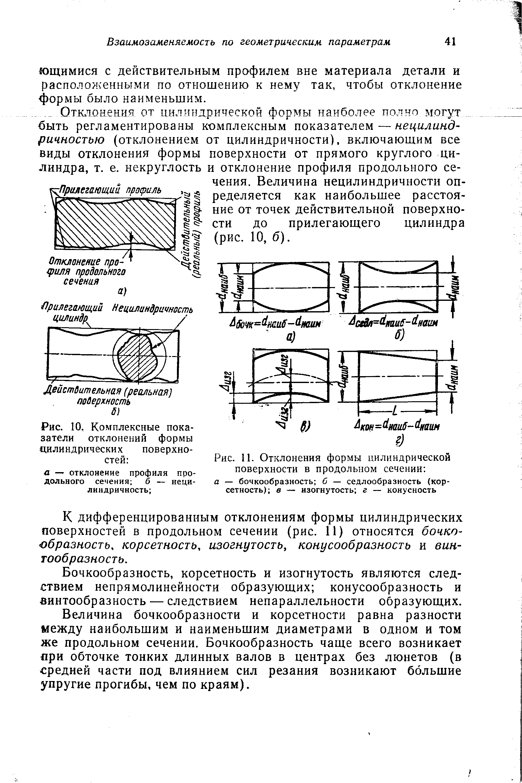 Рис. 10, Комплексные показатели отклонений формы цилиндрических поверхностей 
