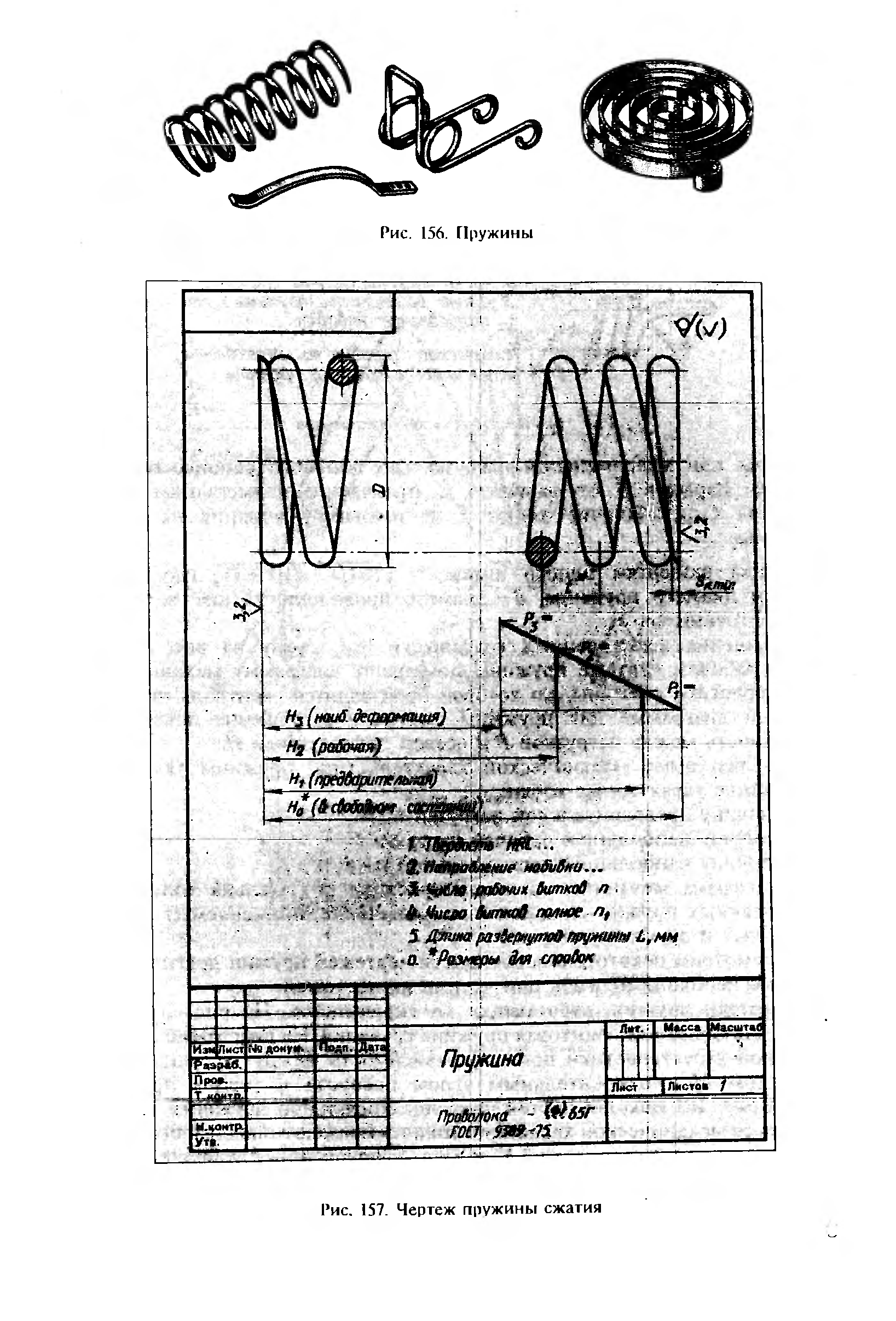 Чертеж пружины сжатия образец