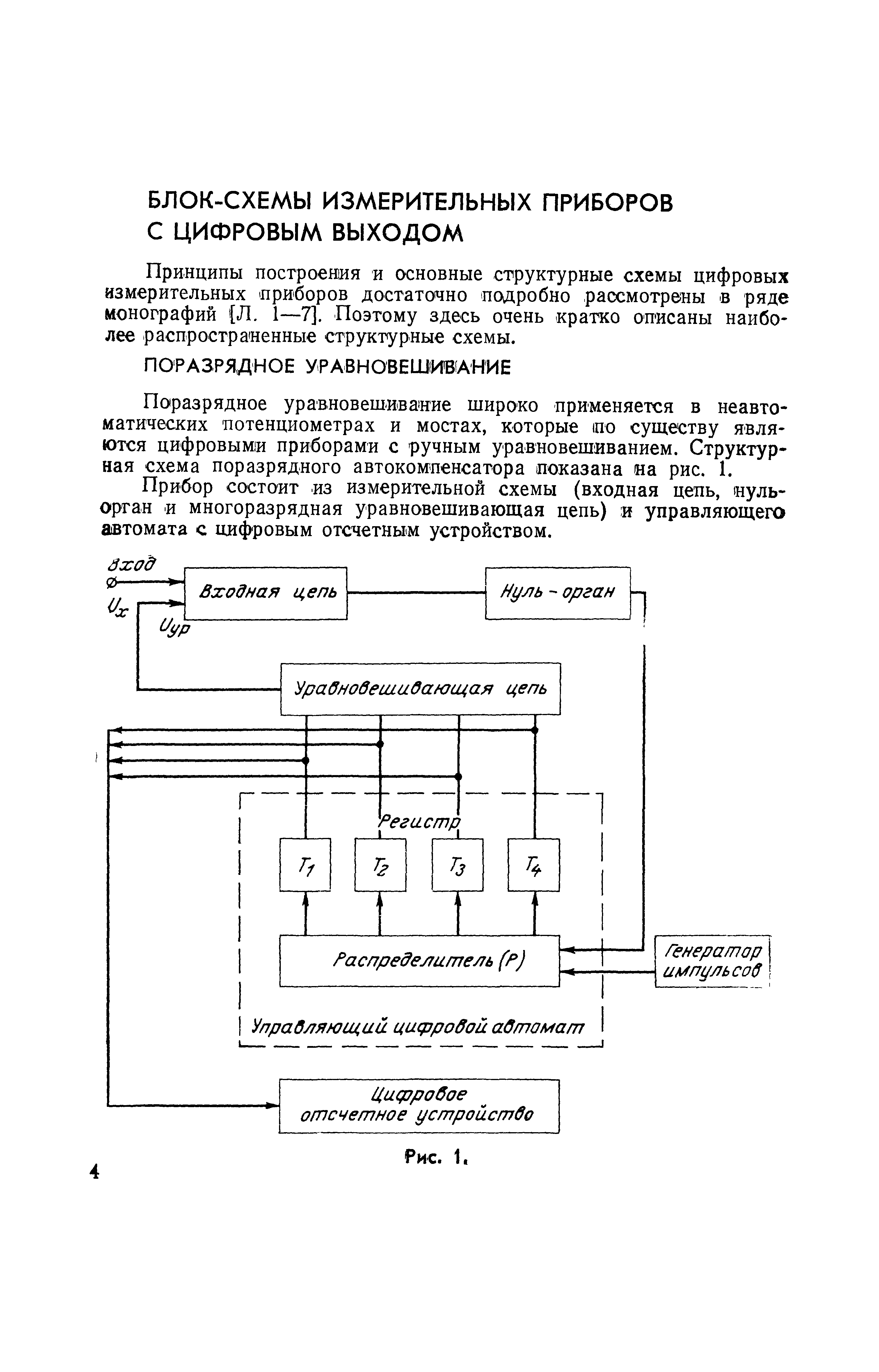 Структурная схема цифрового измерительного прибора