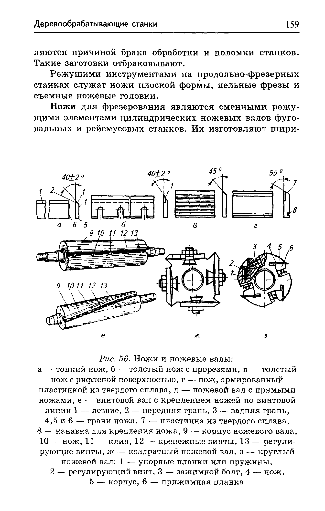 Режущими инструментами на продольно-фрезерных станках служат ножи плоской формы, цельные фрезы и съемные ножевые головки.
