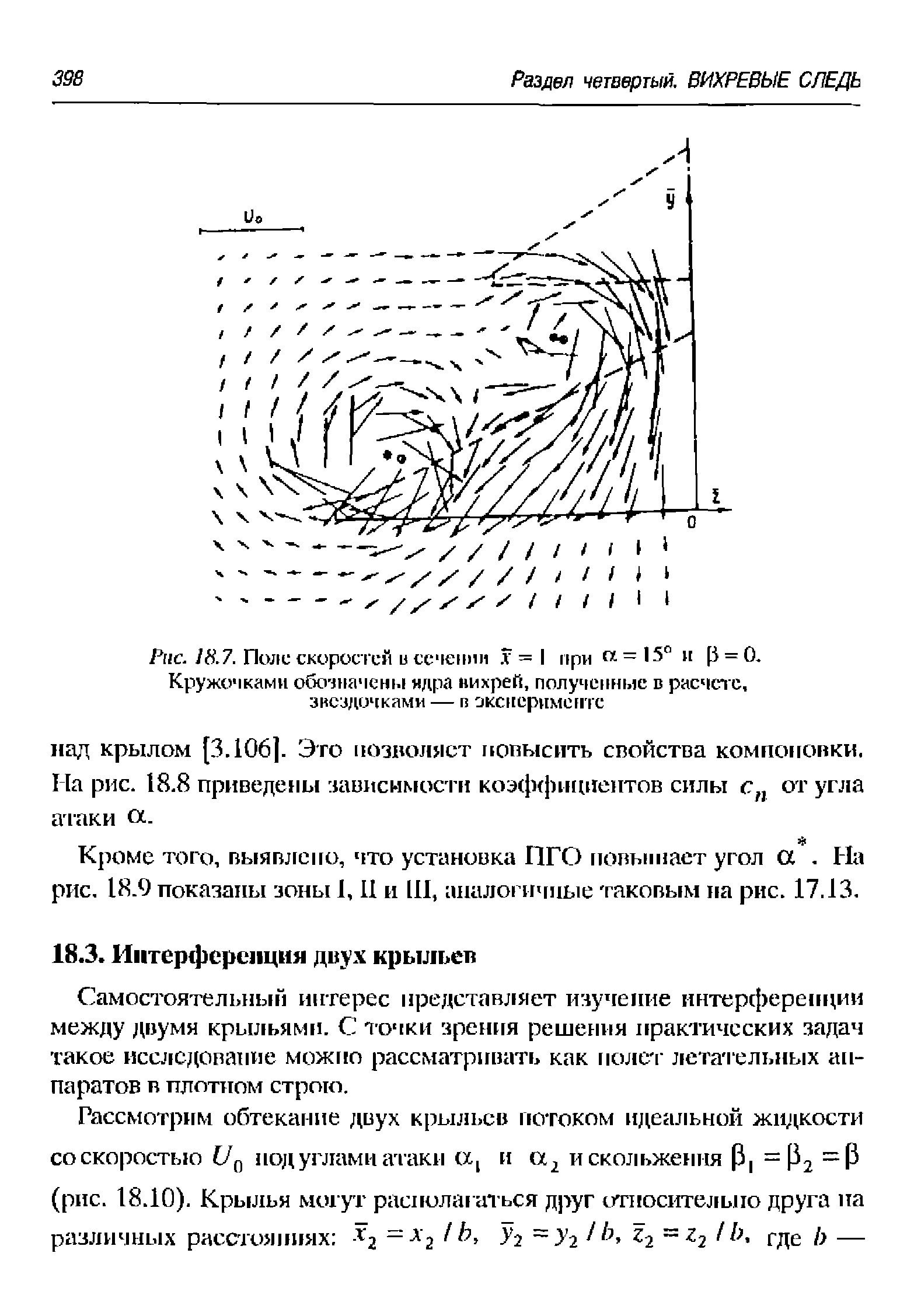 Самостоятелыиз1Й интерес представляет изучение интерфереиции между двумя крыльями. С точки зрения решения практических задач такое исследование можно рассматривать как иоле с летательных аппаратов в плотном строю.
