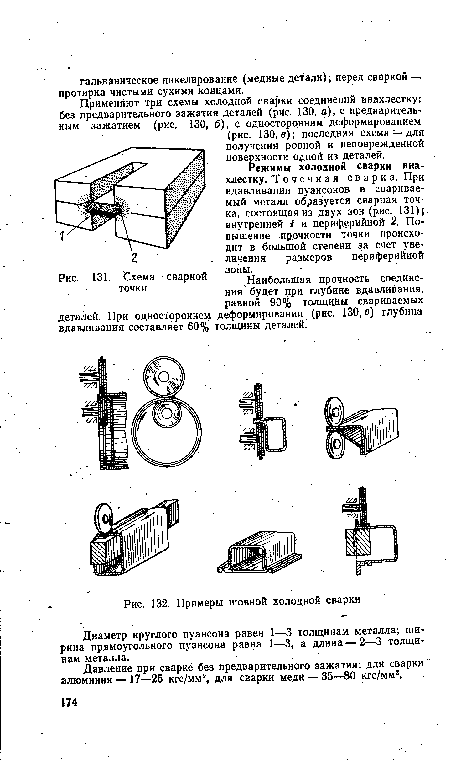 Рис. 132. Примеры шовной холодной сварки
