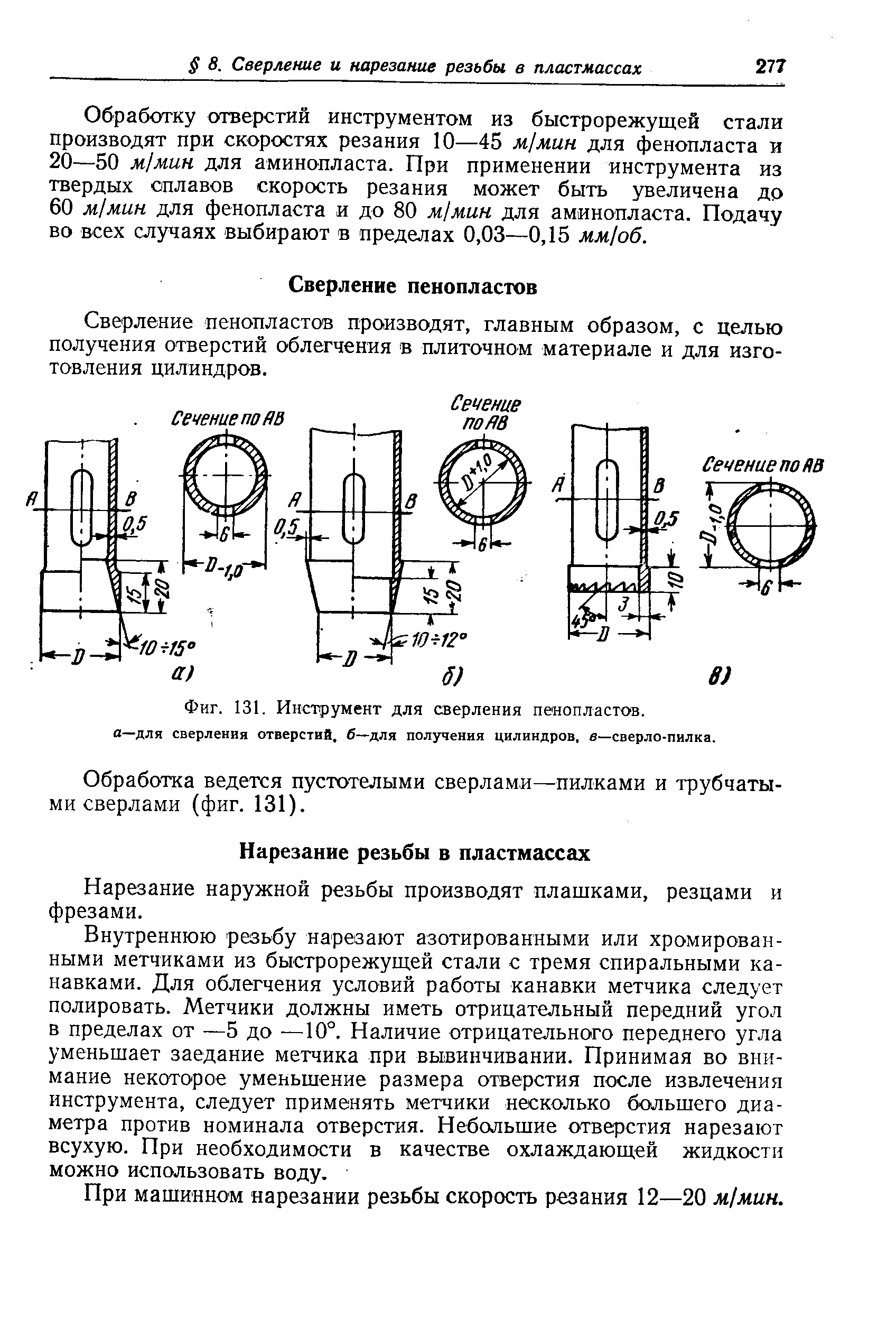 Фиг. 131. Инструмент для сверления пенопластов.
