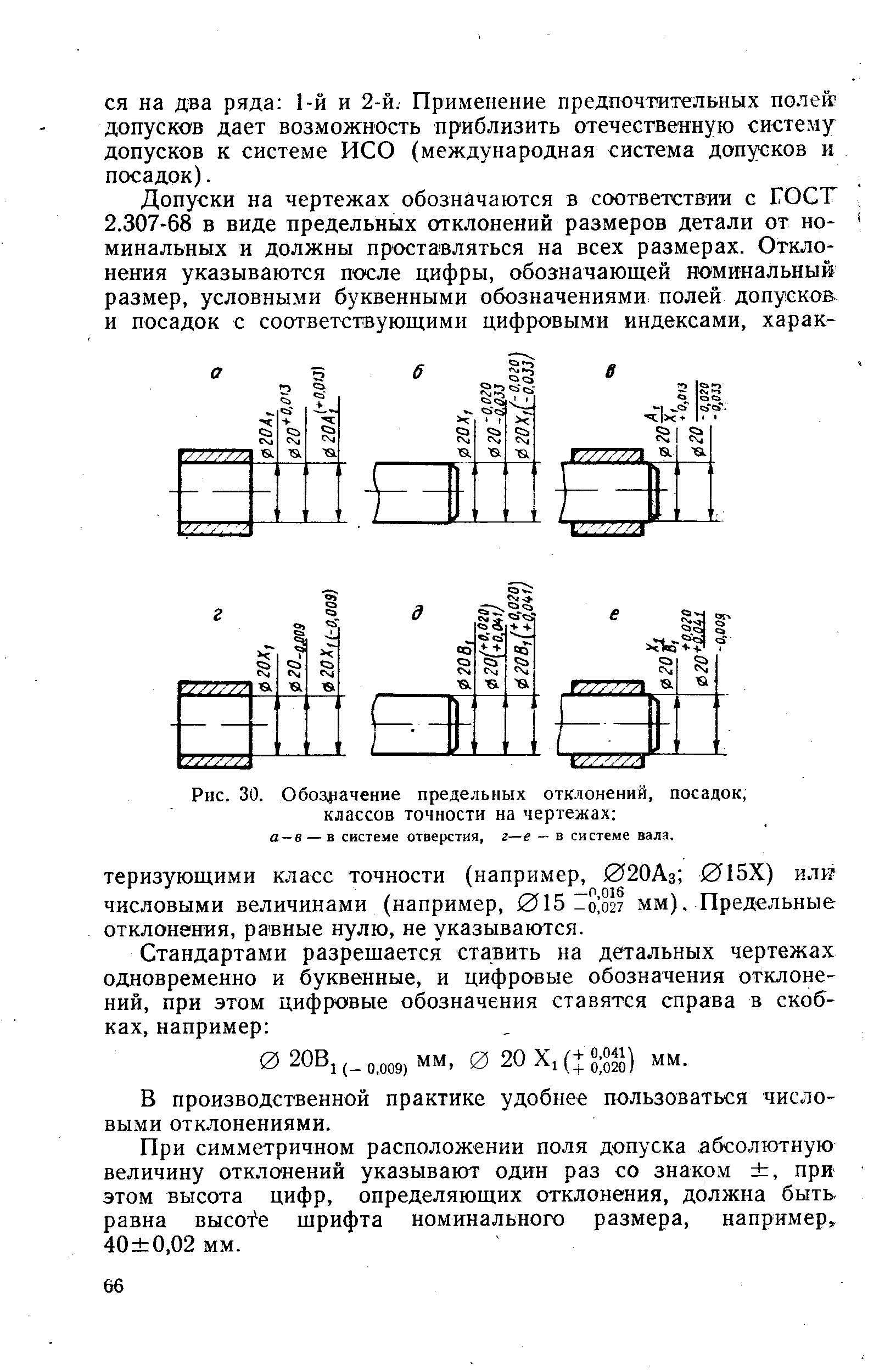 Допуски и посадки на чертежах